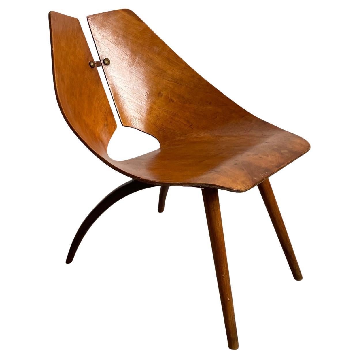 1950s Bent Plwood Chair by Ray Komai JG Furniture Inc. Mid-Century Architect