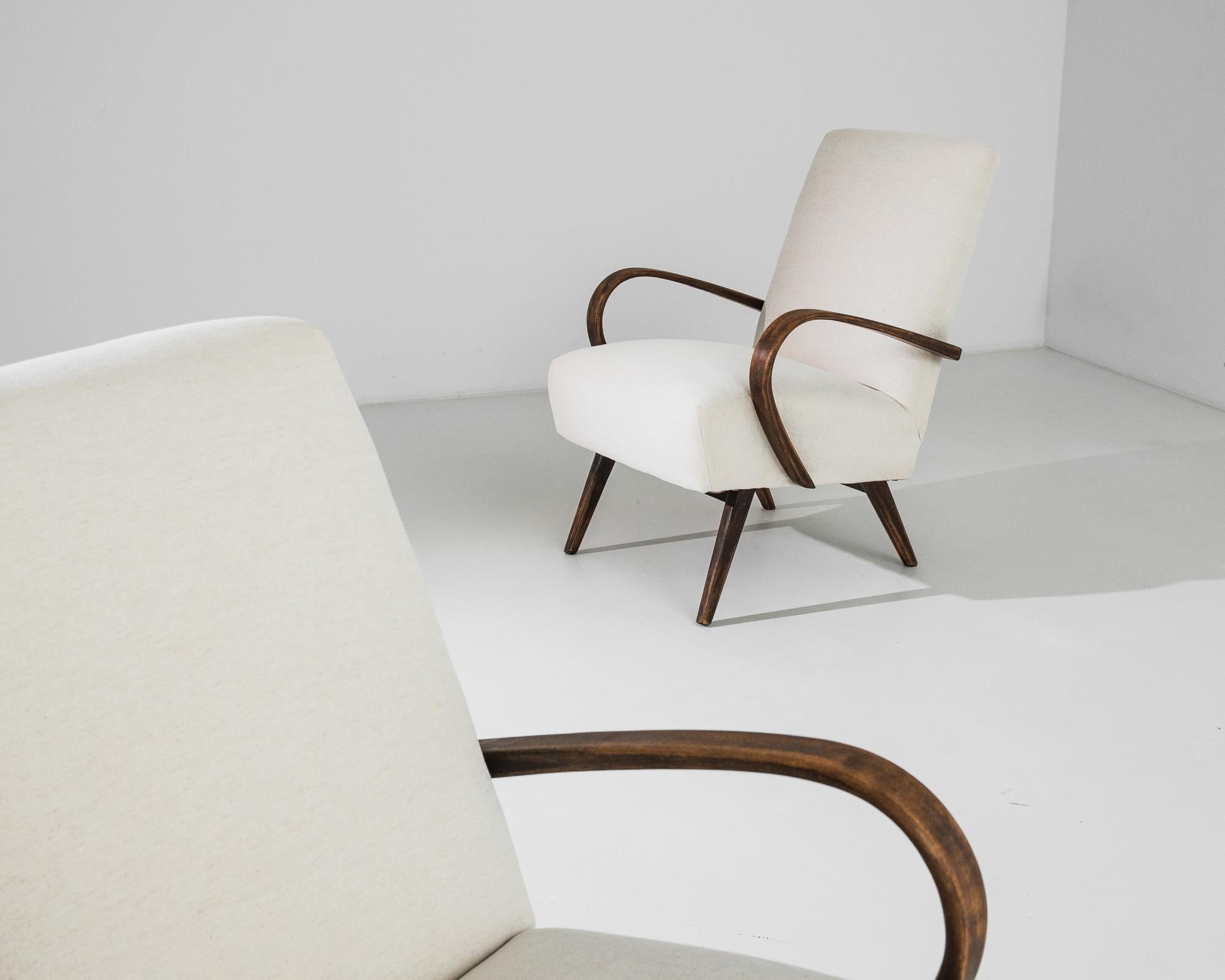 Mid-Century Modern 1950s Bentwood Armchairs by Jindrich Halabala, a Pair