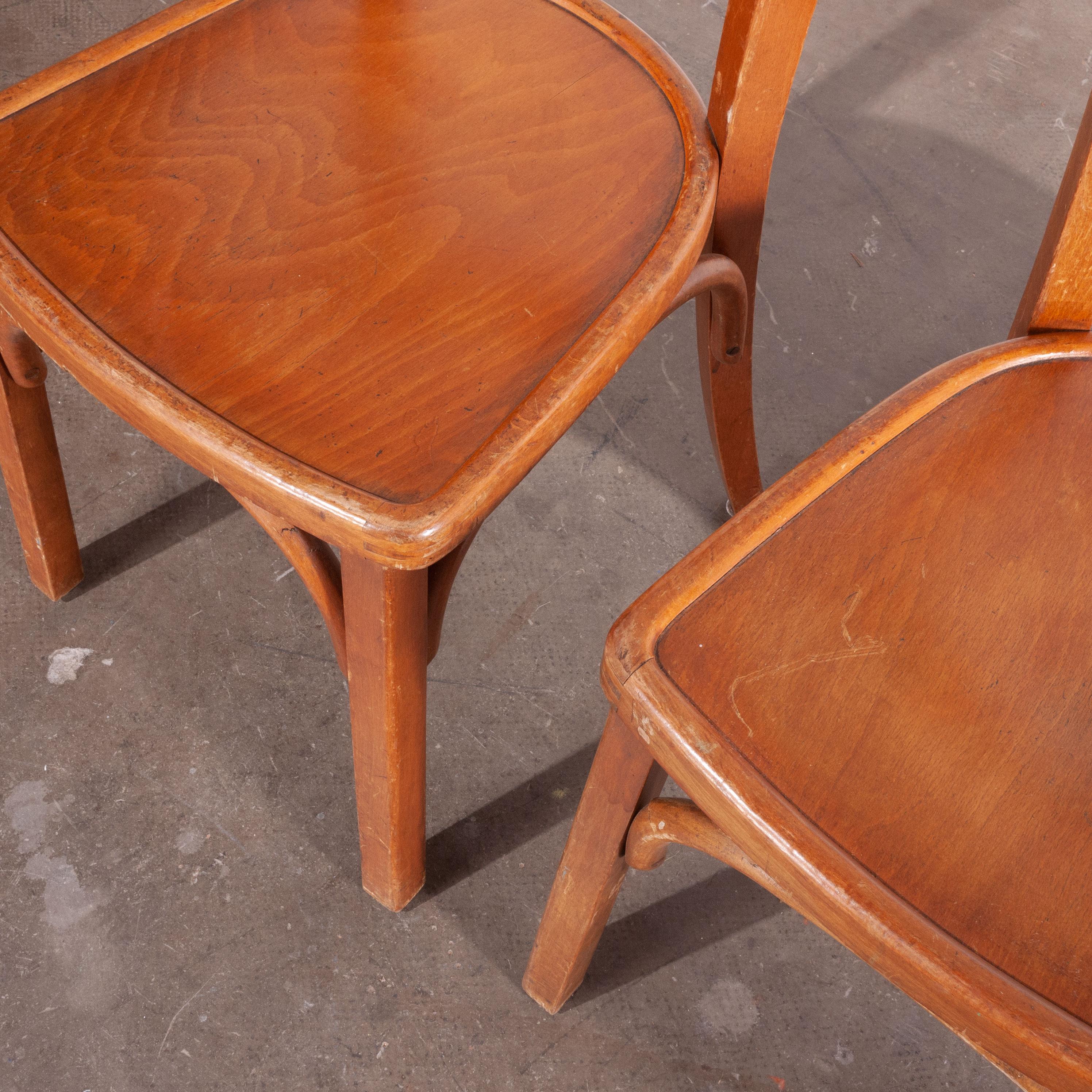 1950s Bentwood Bistro Dining Chairs, Set of Three 4