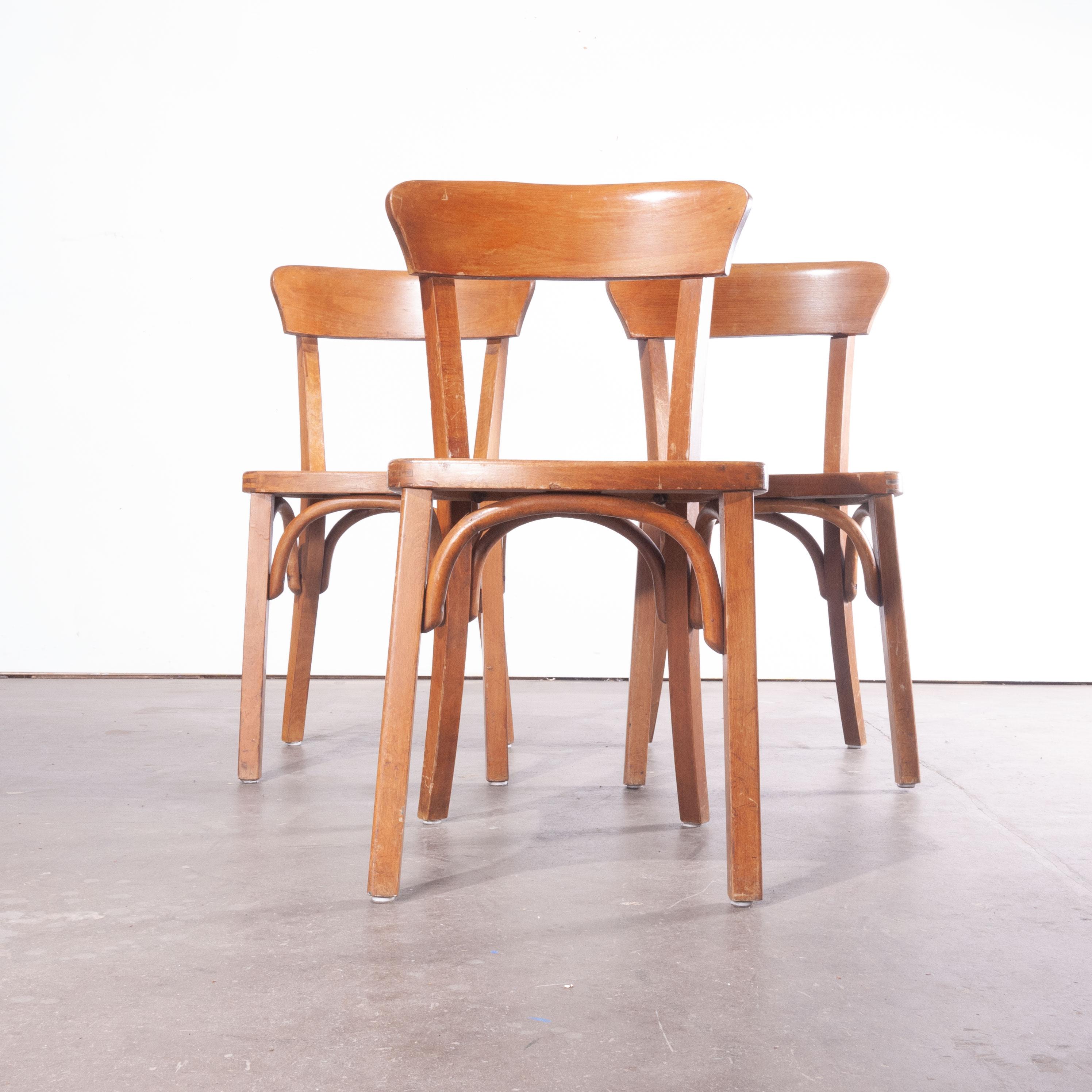 1950s Bentwood Bistro Dining Chairs, Set of Three 5