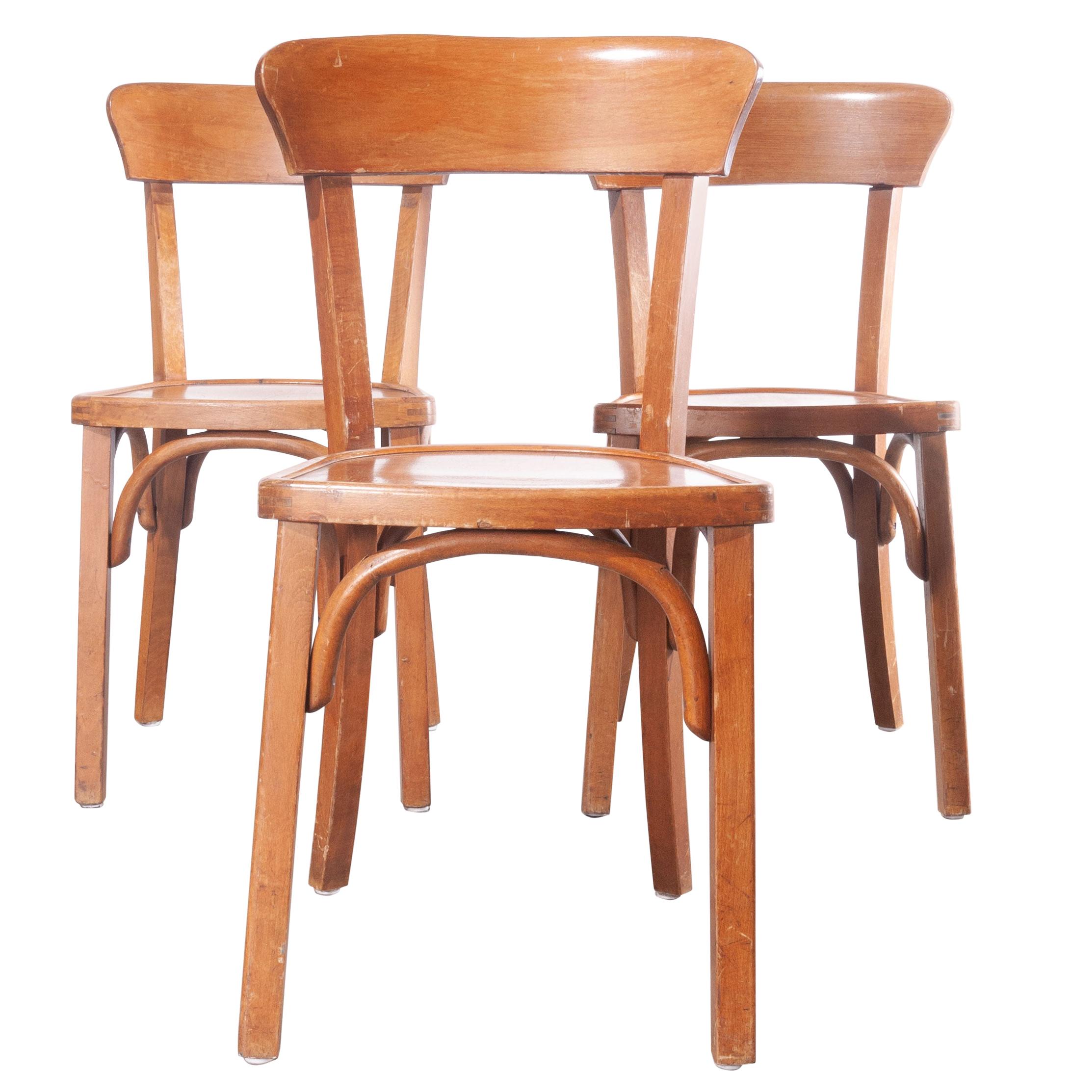 1950s Bentwood Bistro Dining Chairs, Set of Three