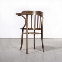1950's Bentwood Dark Walnut Arm Chairs by Ton, Set of Four