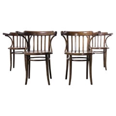 1950’s Bentwood Dark Walnut Arm Chairs by Ton, Set of Four