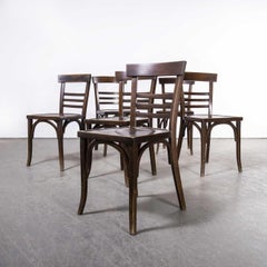 1950's Bentwood Dark Walnut Chairs by Ton, Set of Six