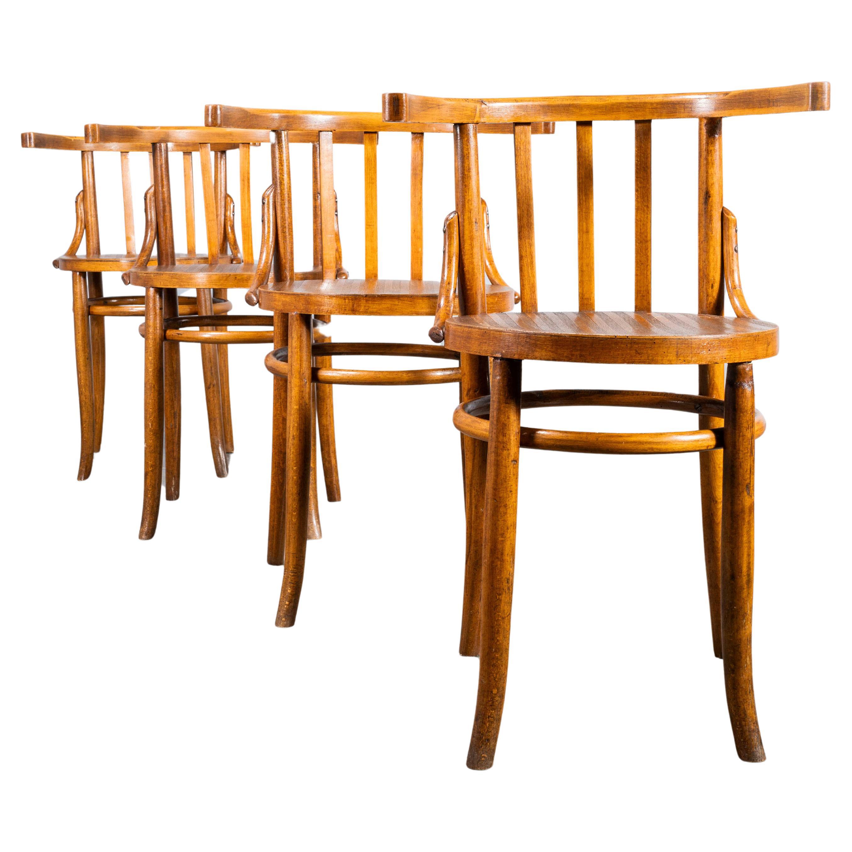 1950's Bentwood Debrecen Blonde Dining Arm Chairs - Set Of Fours