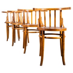 Vintage 1950's Bentwood Debrecen Blonde Dining Arm Chairs - Set Of Fours