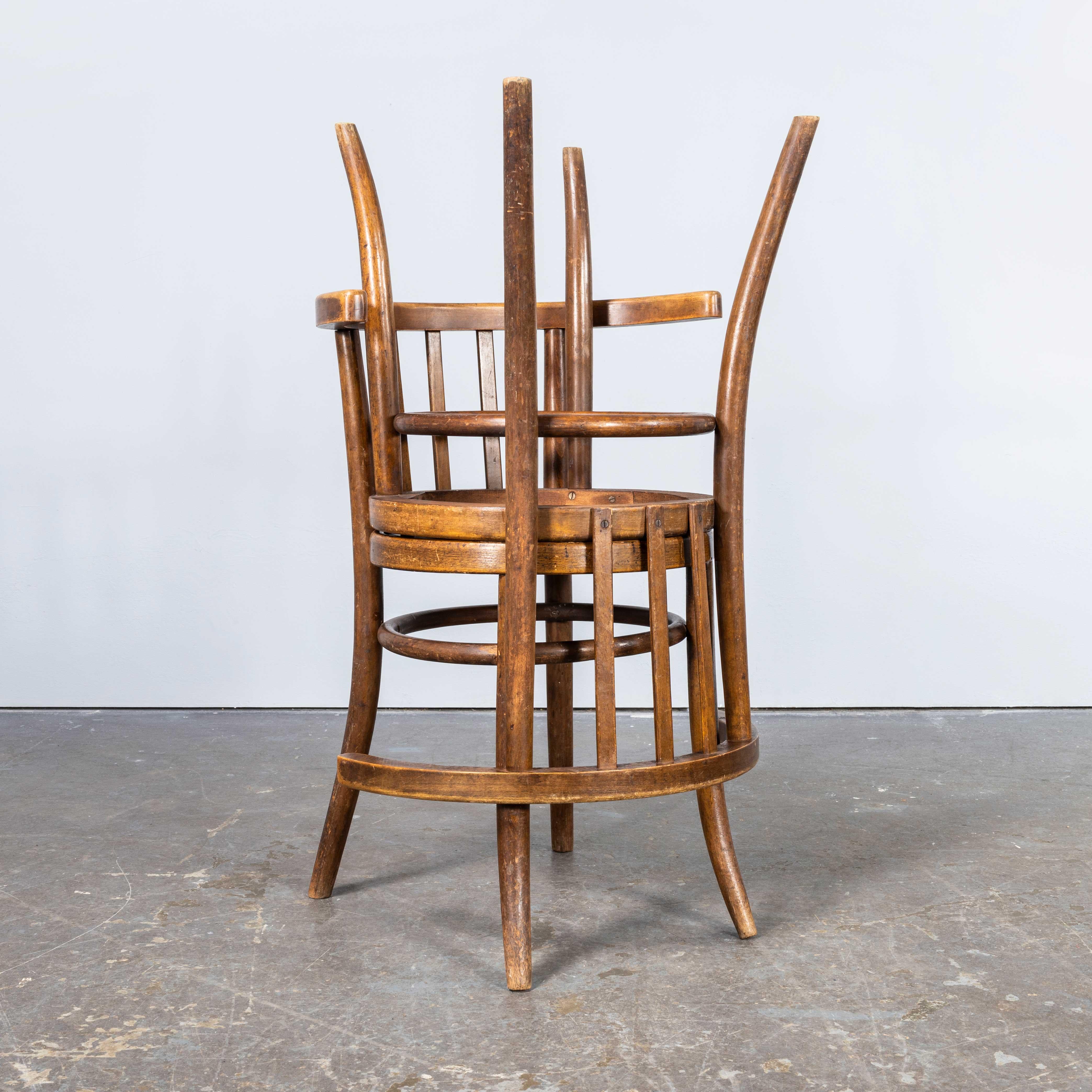 Hungarian 1950's Bentwood Debrecen Dining Arm Chairs - Pair