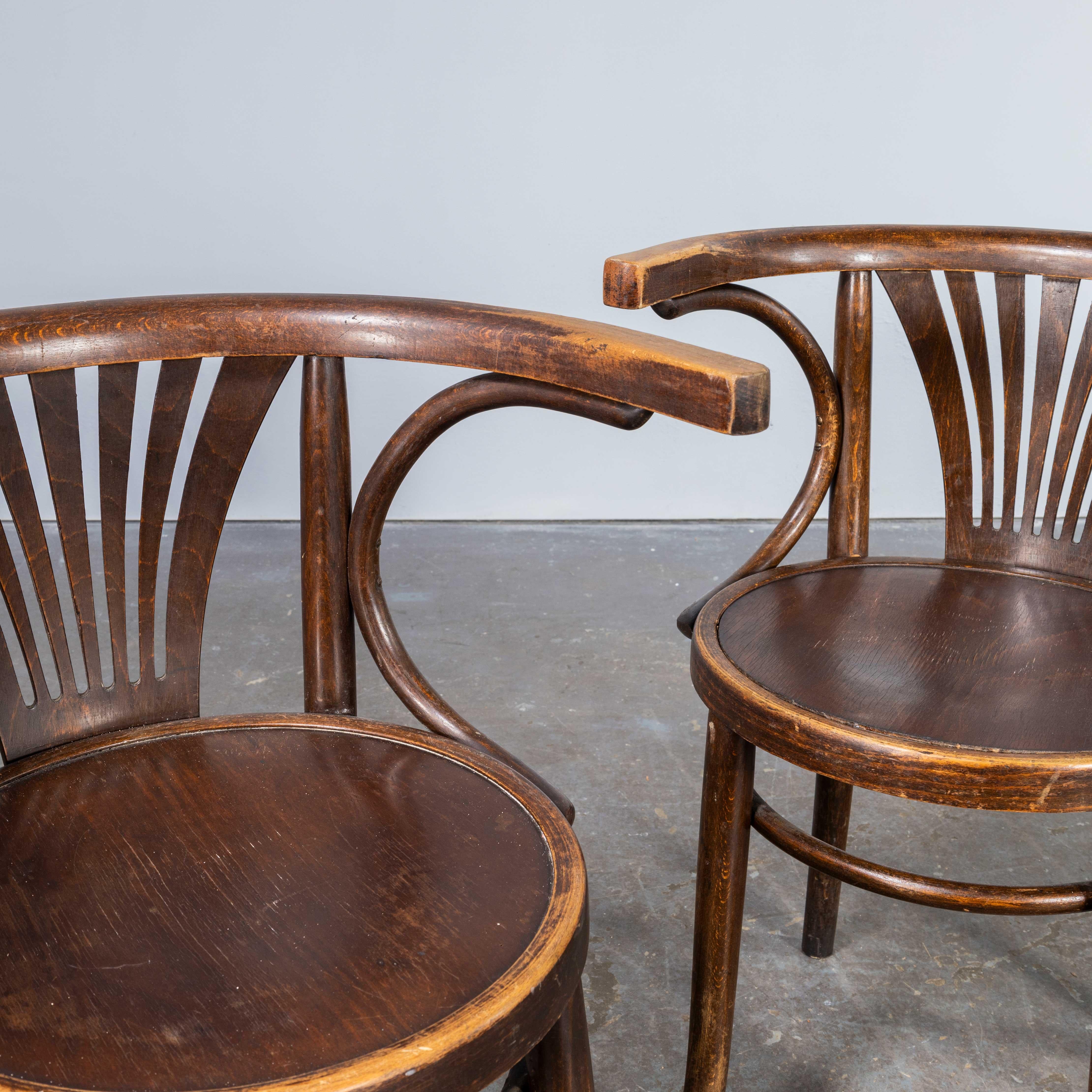 1950's Bentwood Debrecen Dining Arm Chairs - Pair In Good Condition In Hook, Hampshire