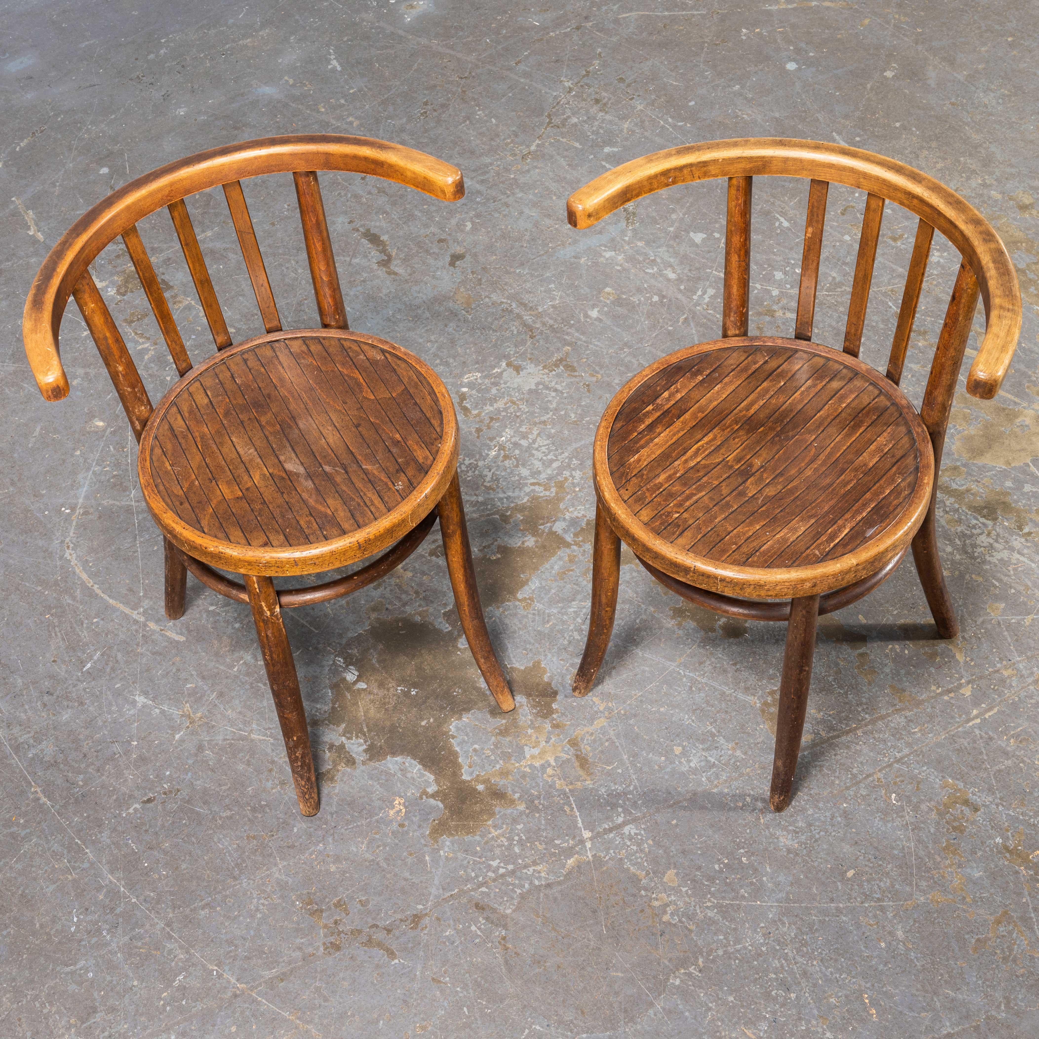 Mid-20th Century 1950's Bentwood Debrecen Dining Arm Chairs - Pair