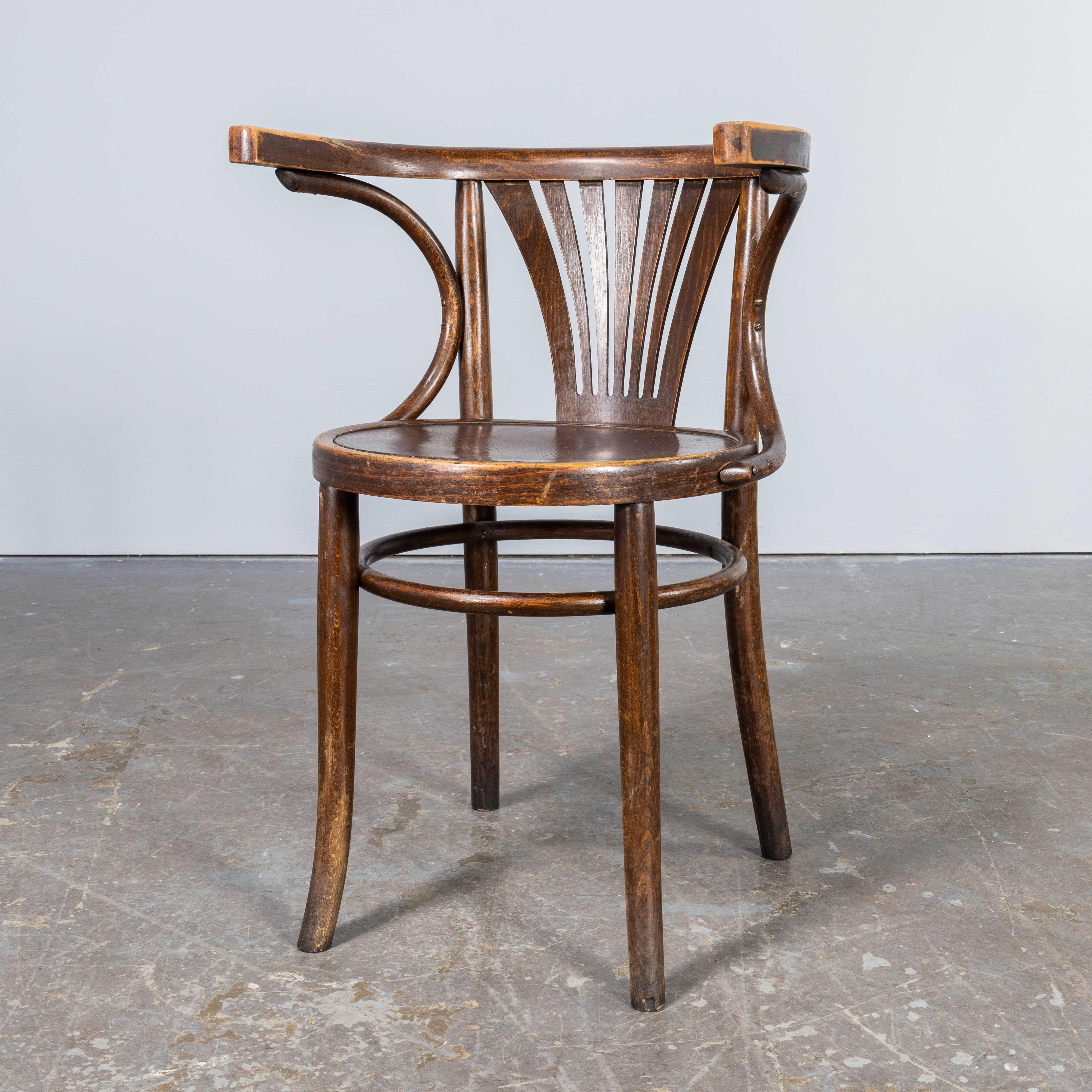Mid-20th Century 1950's Bentwood Debrecen Dining Arm Chairs - Pair
