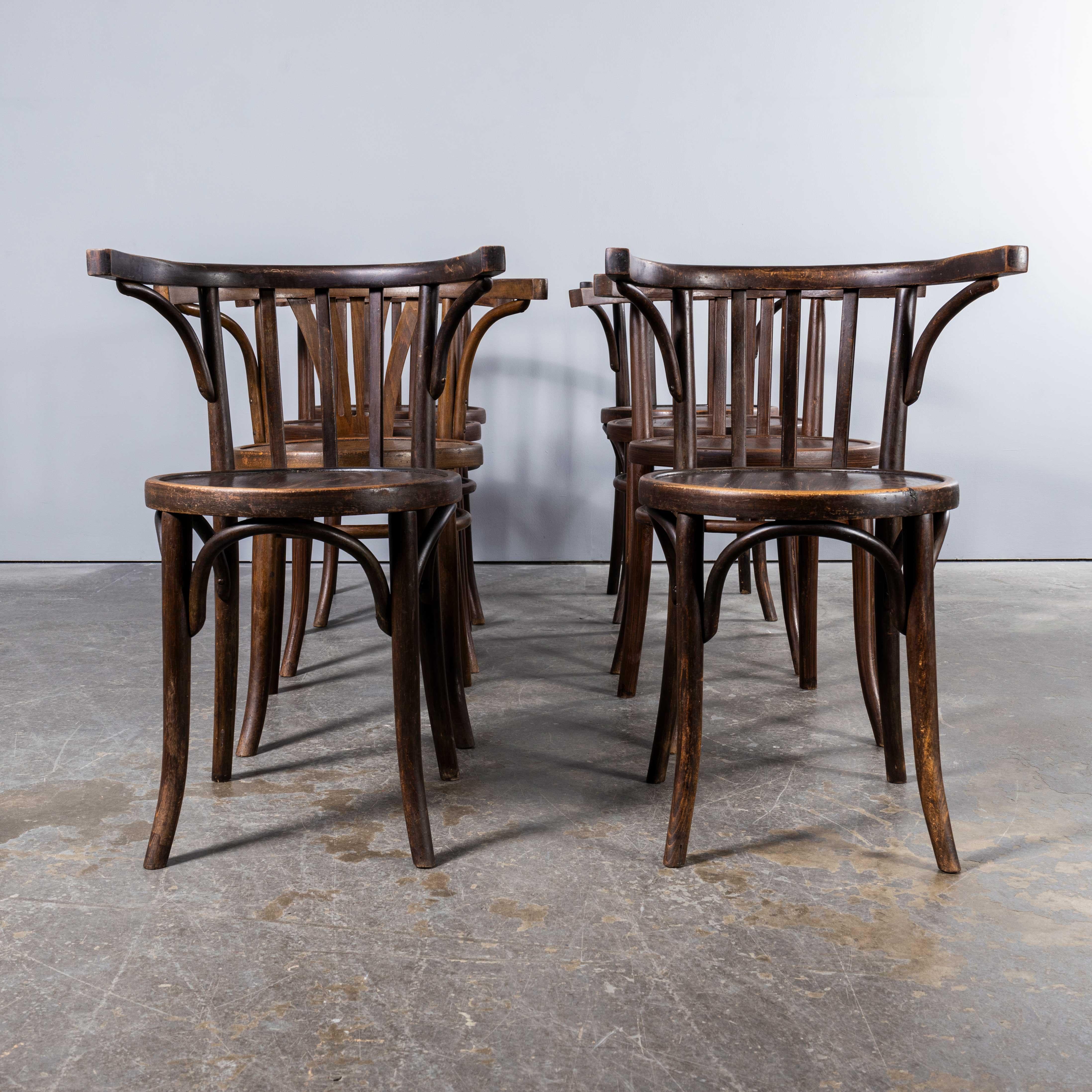 Mid-20th Century 1950's Bentwood Debrecen Dining Arm Chairs - Set Of Eight. For Sale