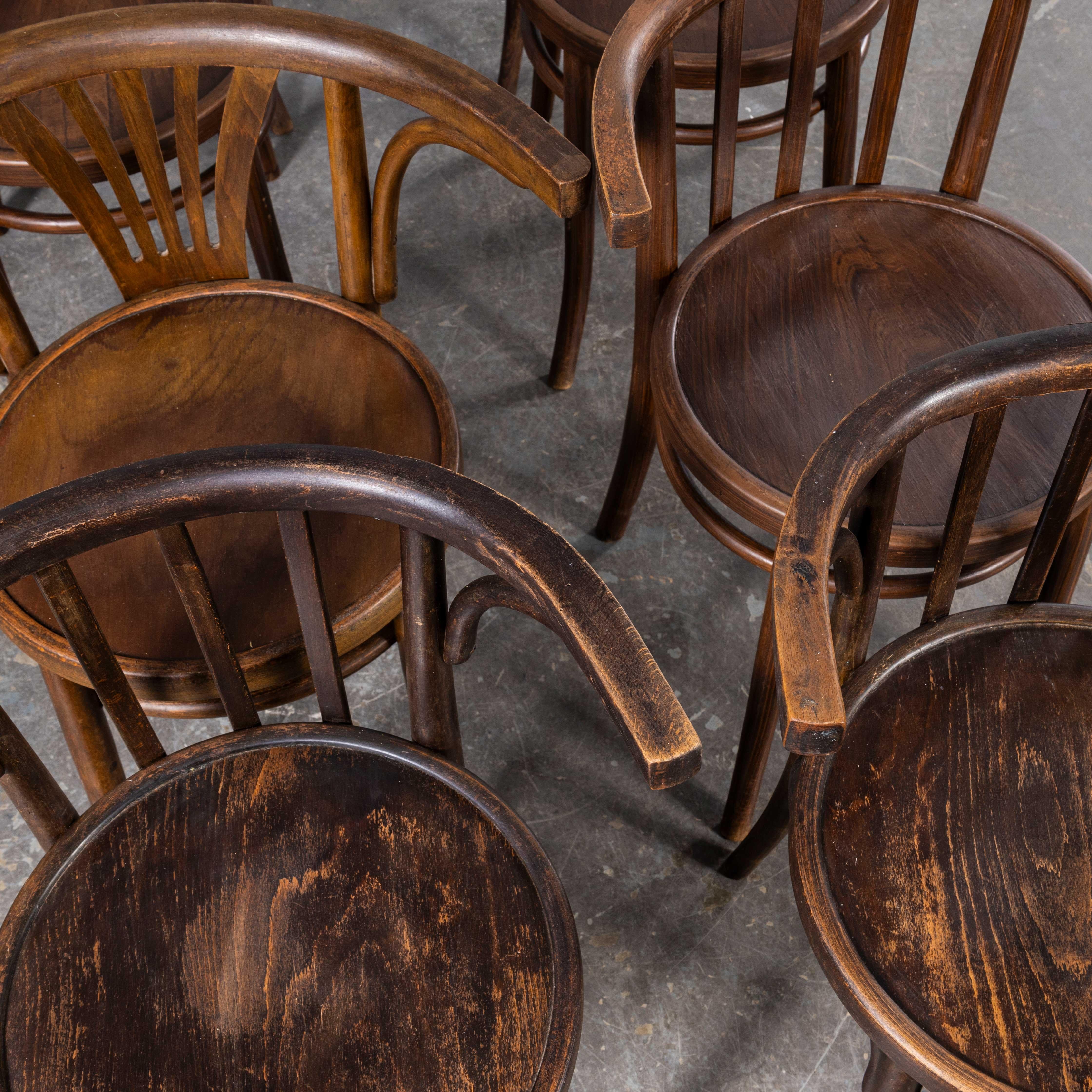 1950's Bentwood Debrecen Dining Arm Chairs - Set Of Eight. For Sale 2
