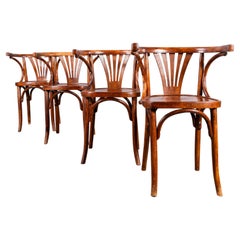 Poltrone da pranzo Debrecen in legno di Bentwood degli anni '50 - Set di quattro sedie