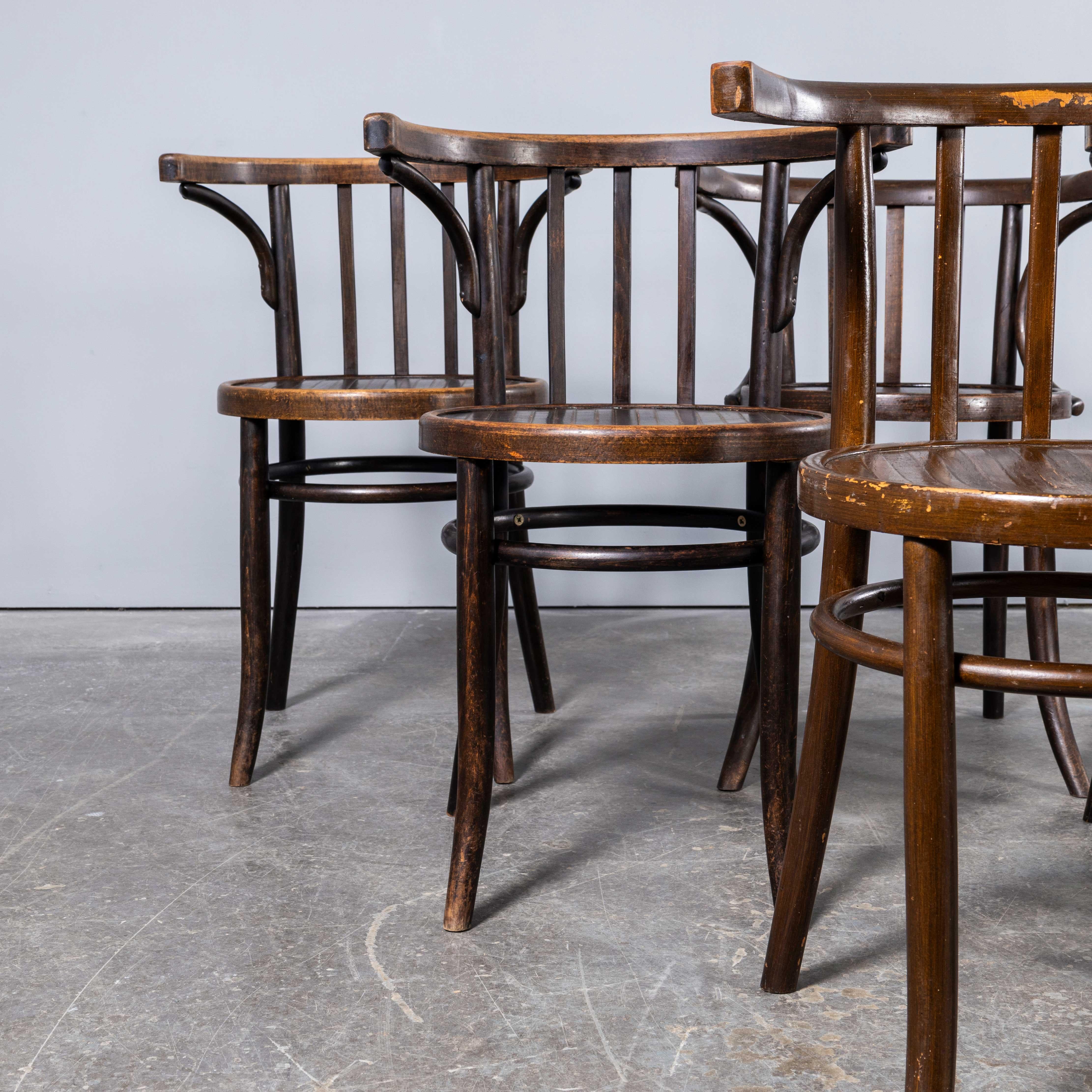1950's Bentwood Debrecen Dining Arm Chairs - Set Of Six In Good Condition For Sale In Hook, Hampshire