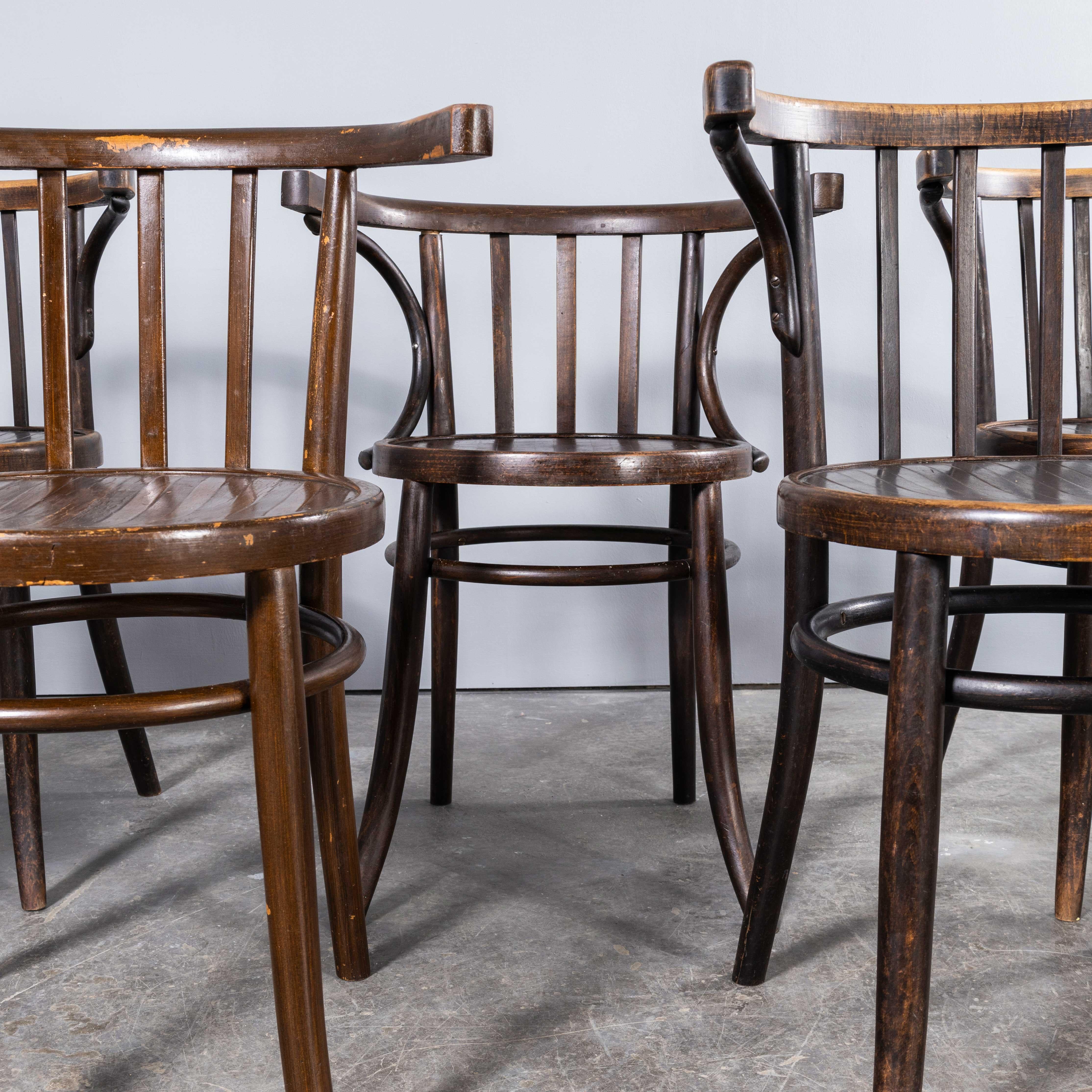 1950's Bentwood Debrecen Dining Arm Chairs - Set Of Six For Sale 4