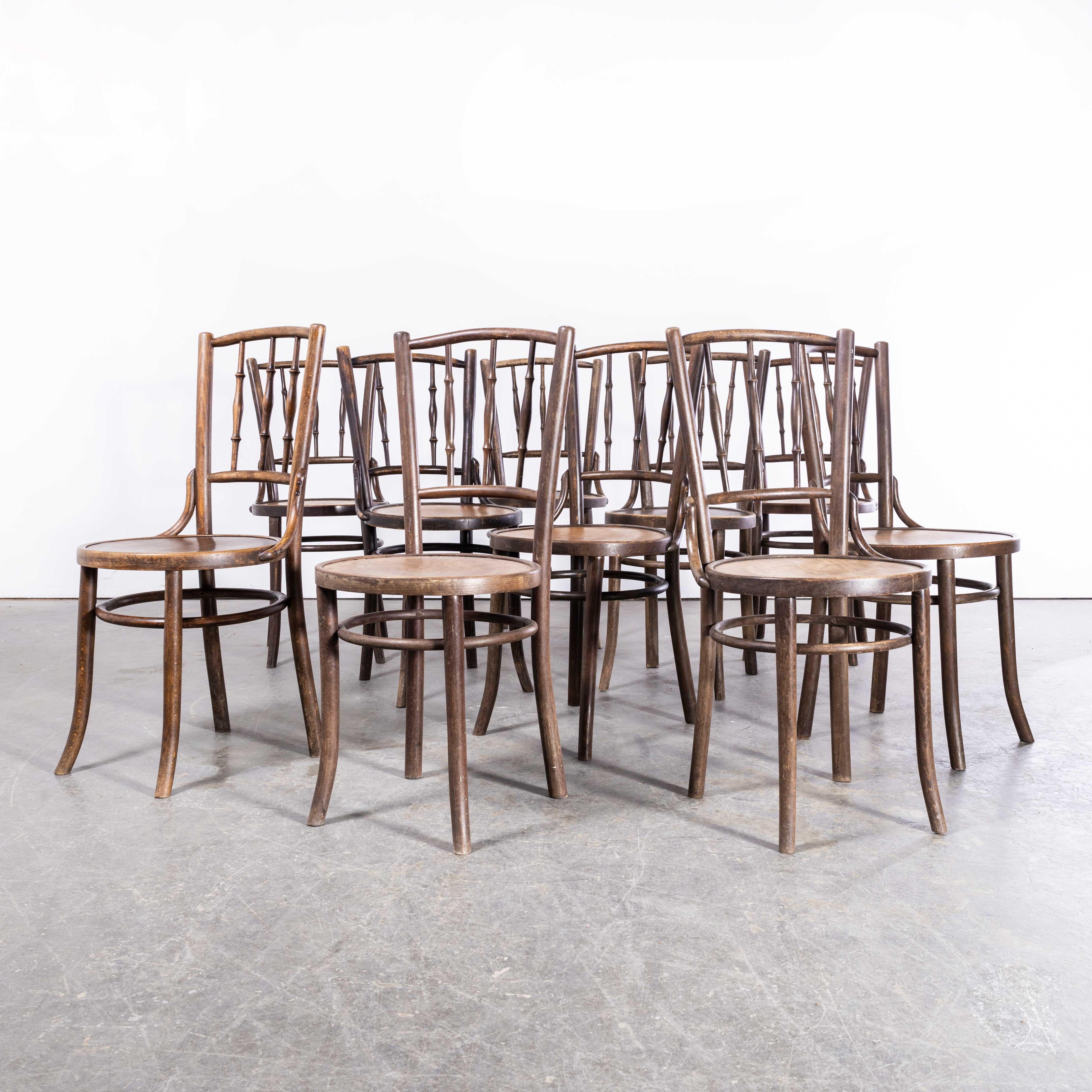Milieu du XXe siècle 1950s Bentwood Debrecen Dining Chairs, Harlequin Set of Ten en vente