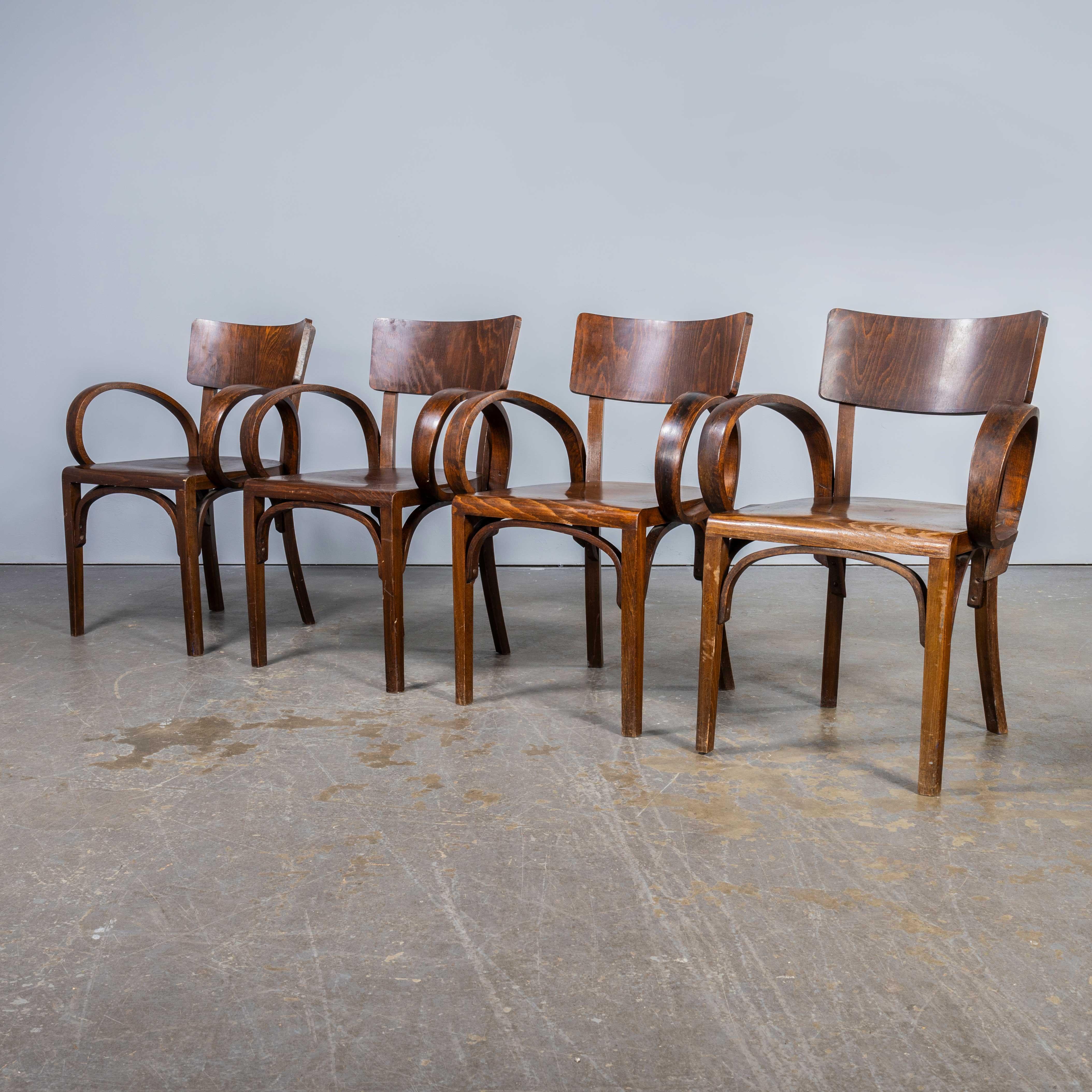 1950's Bentwood Debrecen Dining Loop Arm Chairs - Set Of Four 6