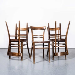 1950's Bentwood Debrecen Double Bar Back Dining Chairs - Set Of Five