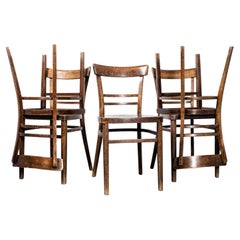 1950's Bentwood Debrecen Double Bar Back Dining Chairs - Set Of Five