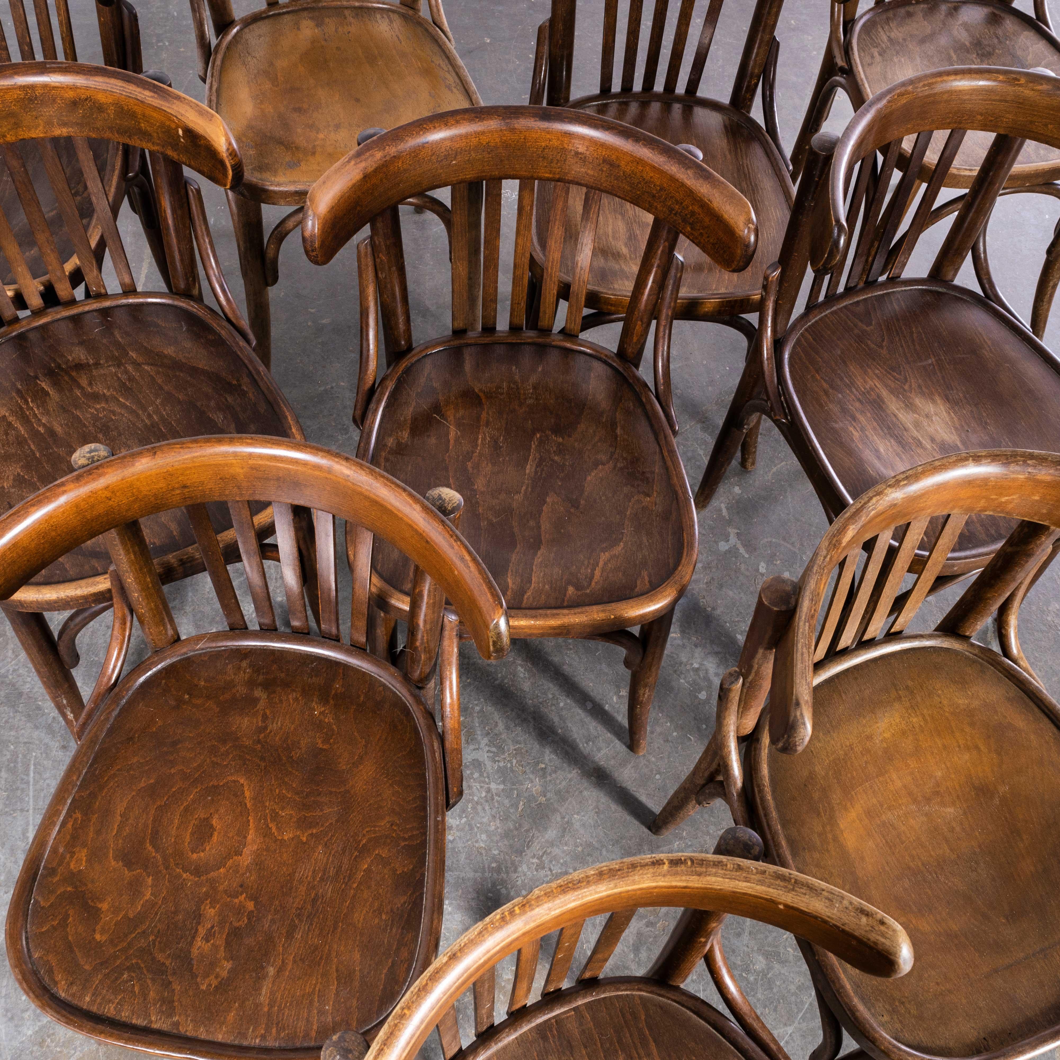 Mid-20th Century 1950s Bentwood Debrecen Mid Walnut Dining Chair, Set of Ten