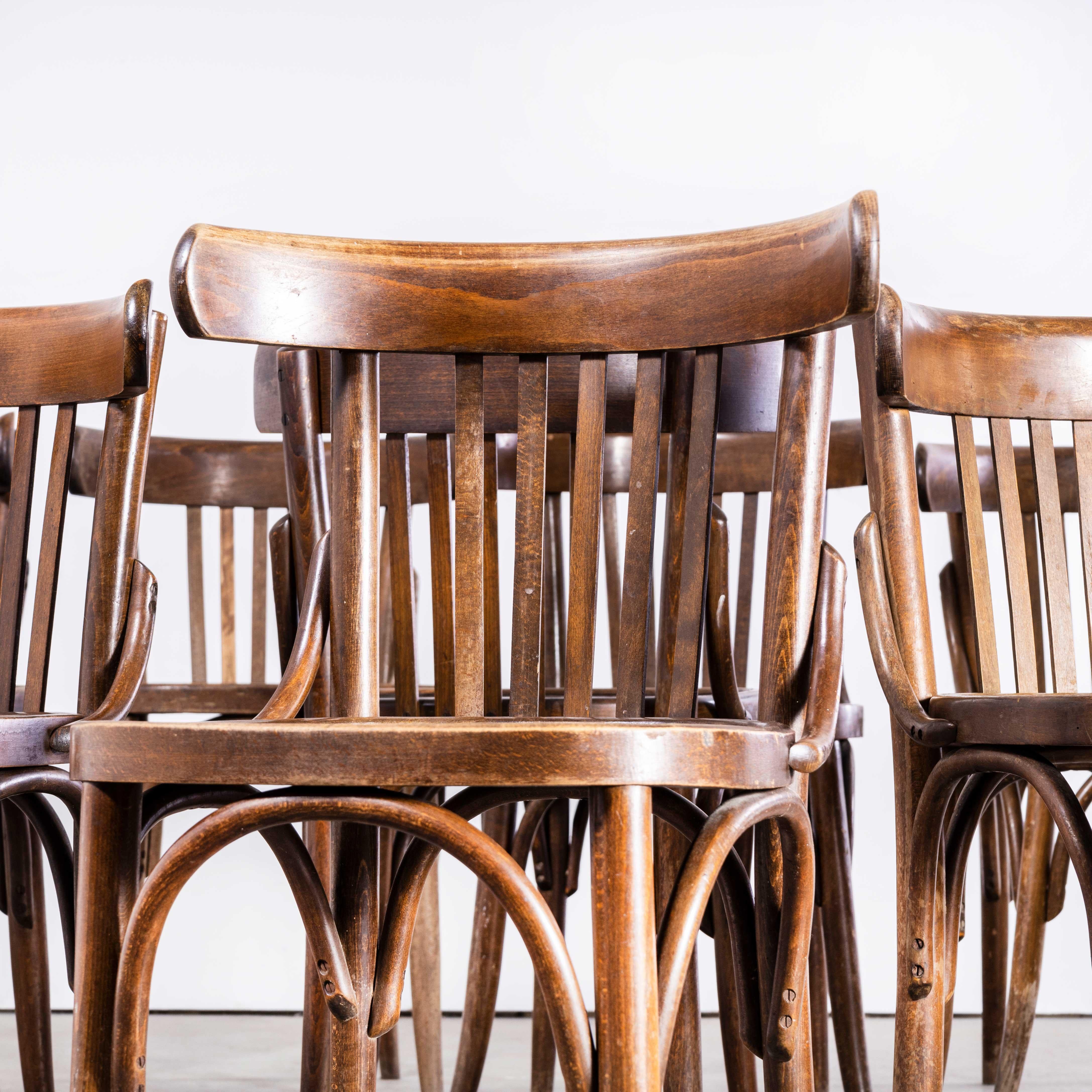 1950s Bentwood Debrecen Mid Walnut Dining Chair, Set of Ten 1