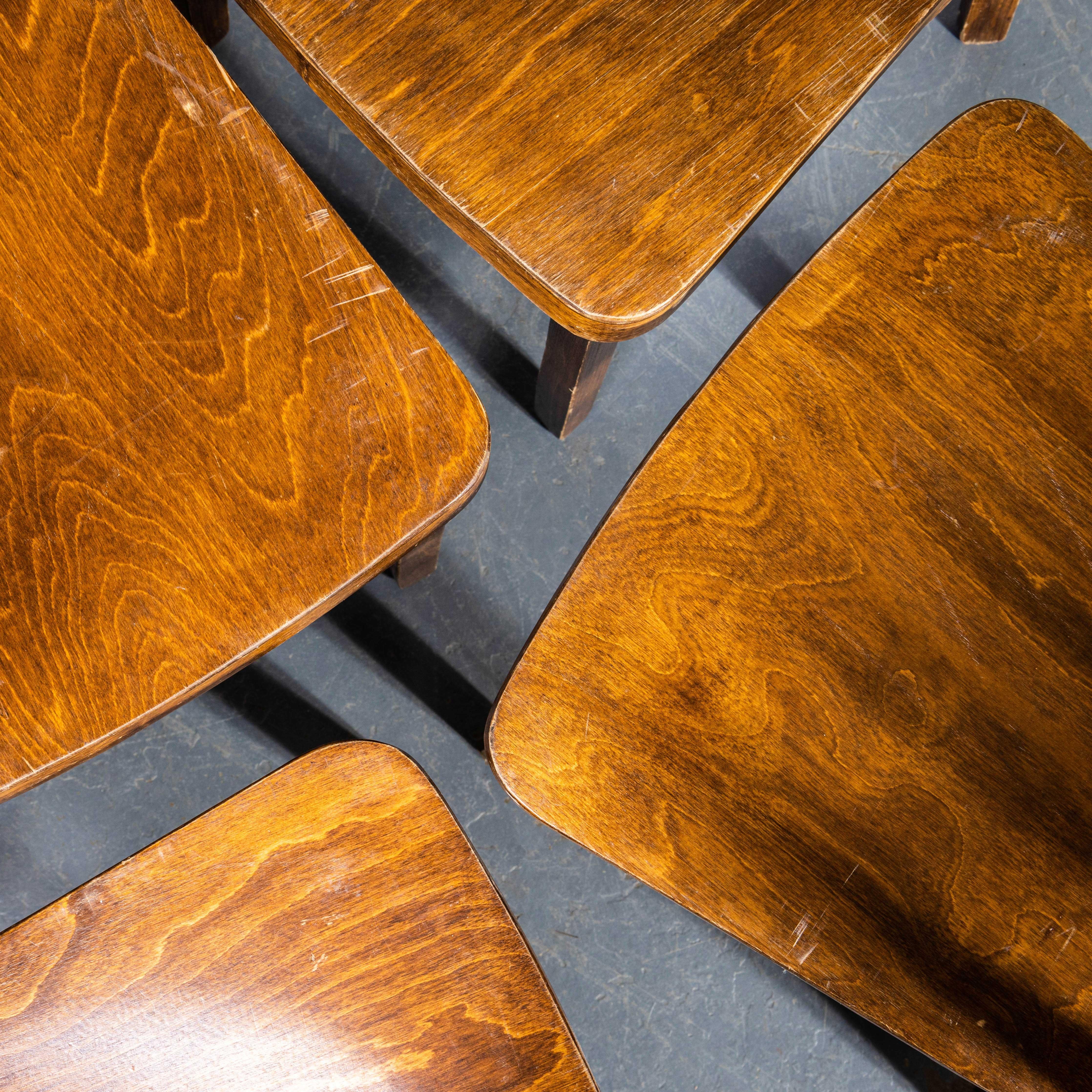 Hungarian 1950's Bentwood Debrecen Simple Stick back Dining Chairs - Set Of Four