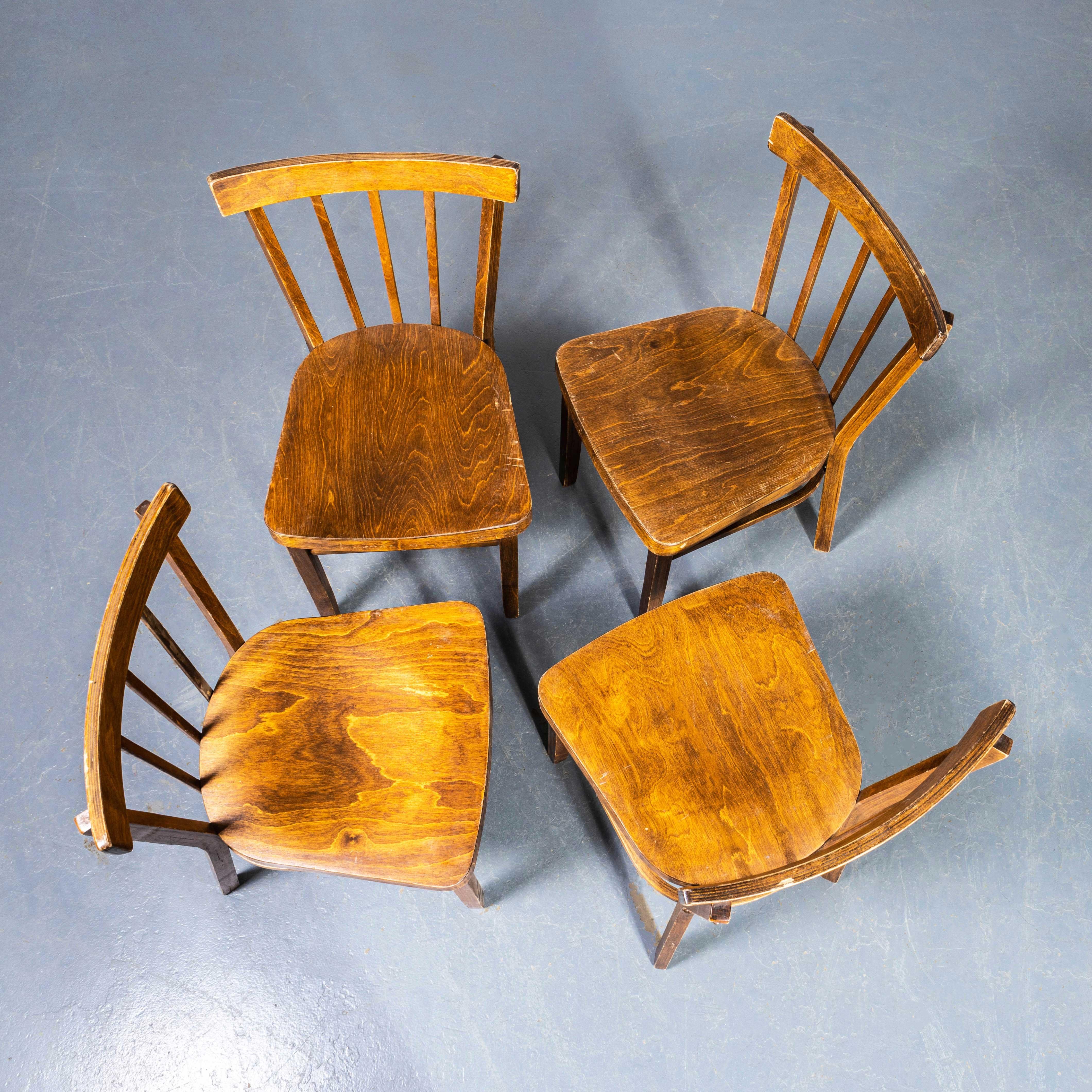 1950's Bentwood Debrecen Simple Stick back Dining Chairs - Set Of Four 1