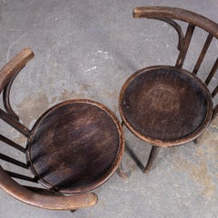 1950s Bentwood Debrecen Winged Arm Chairs, Pair