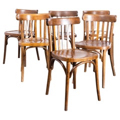 1950s Bentwood Mid Tan Dining Chairs, Set of Six