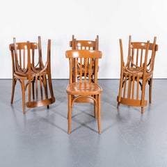 1950's Bentwood Nougat Painted Beech Bentwood Dining Chairs - Set Of Seven