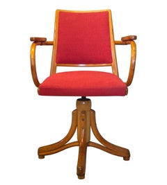 1950's Bentwood Swivel Armchair by Ligna Prague