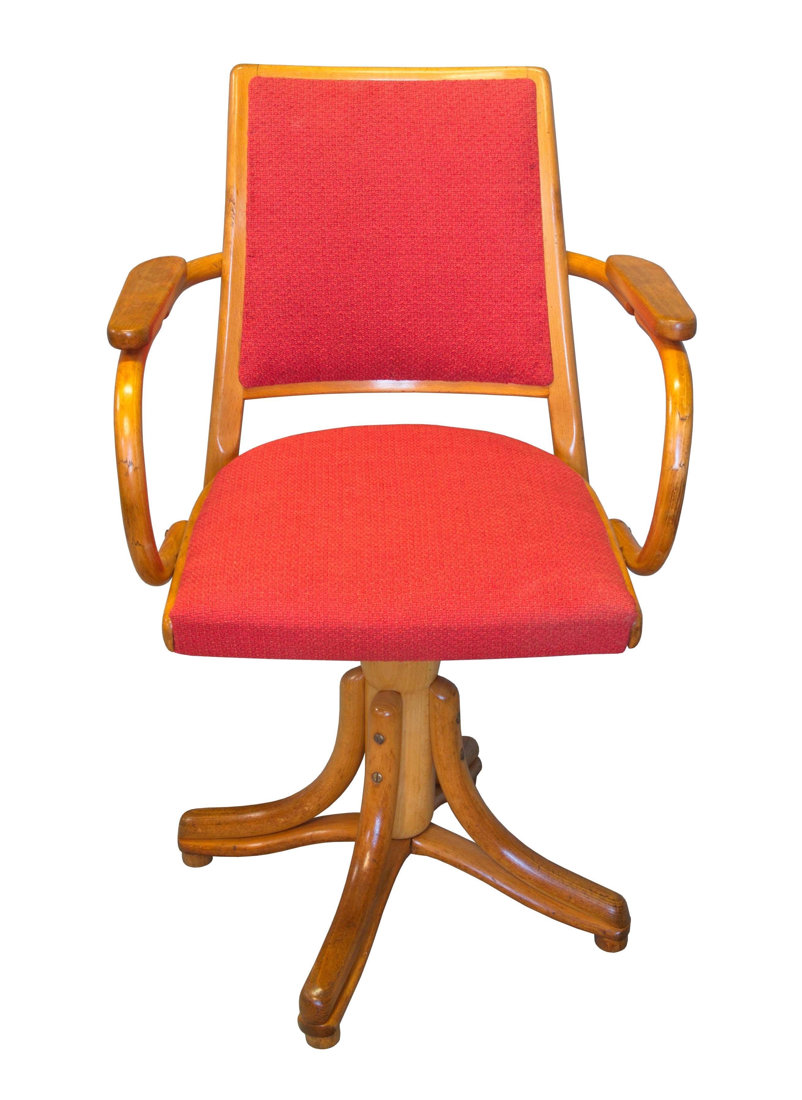 1950's Bentwood Swivel Armchair by Ligna Prague In Good Condition For Sale In Brno, CZ