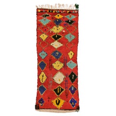 Alfombra Bereber Boujad Marroquí de 1950 con Estilo de Arte Popular