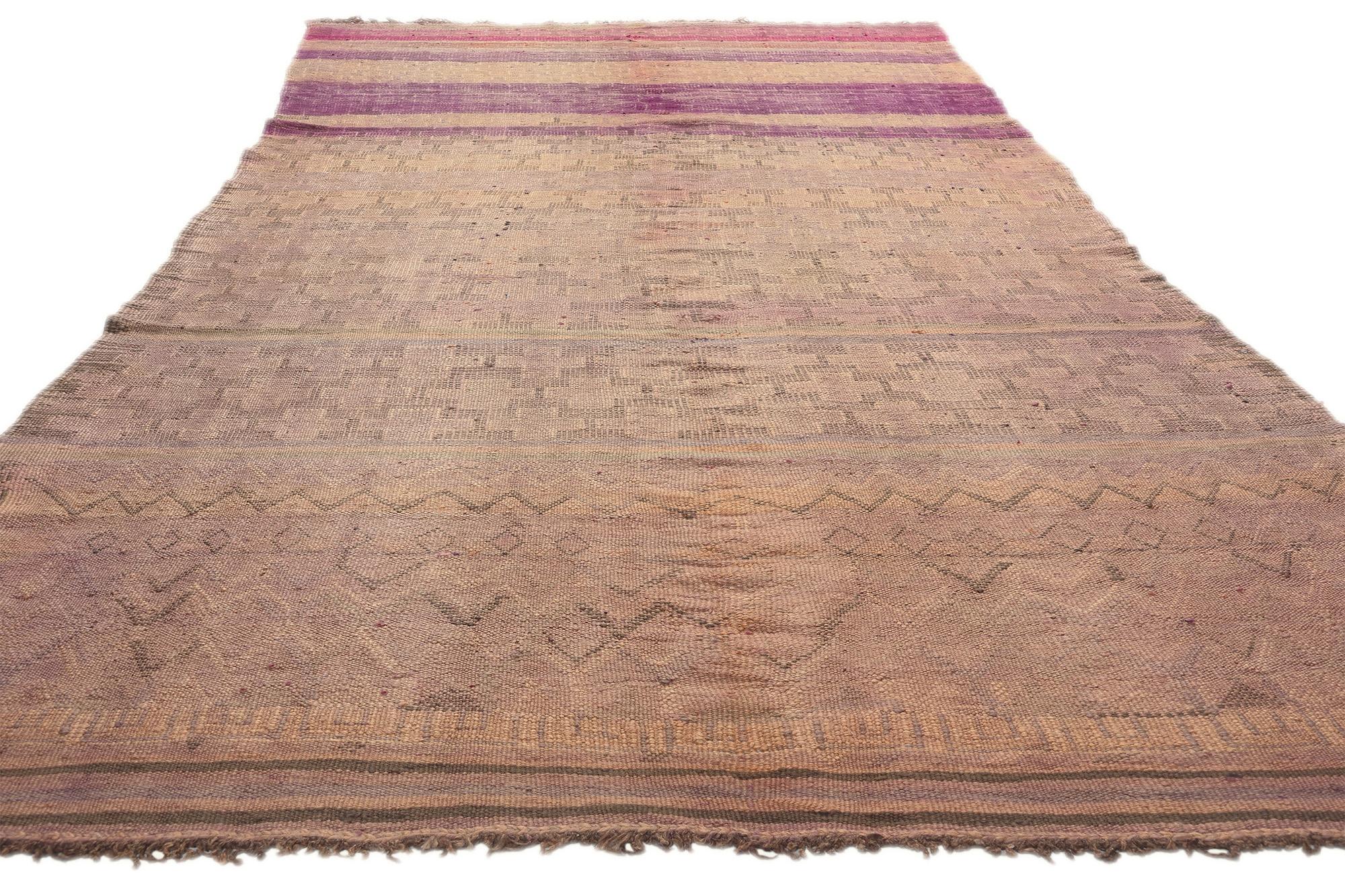 Marokkanischer Berber-Kilim-Teppich aus den 1950er Jahren (Handgewebt)