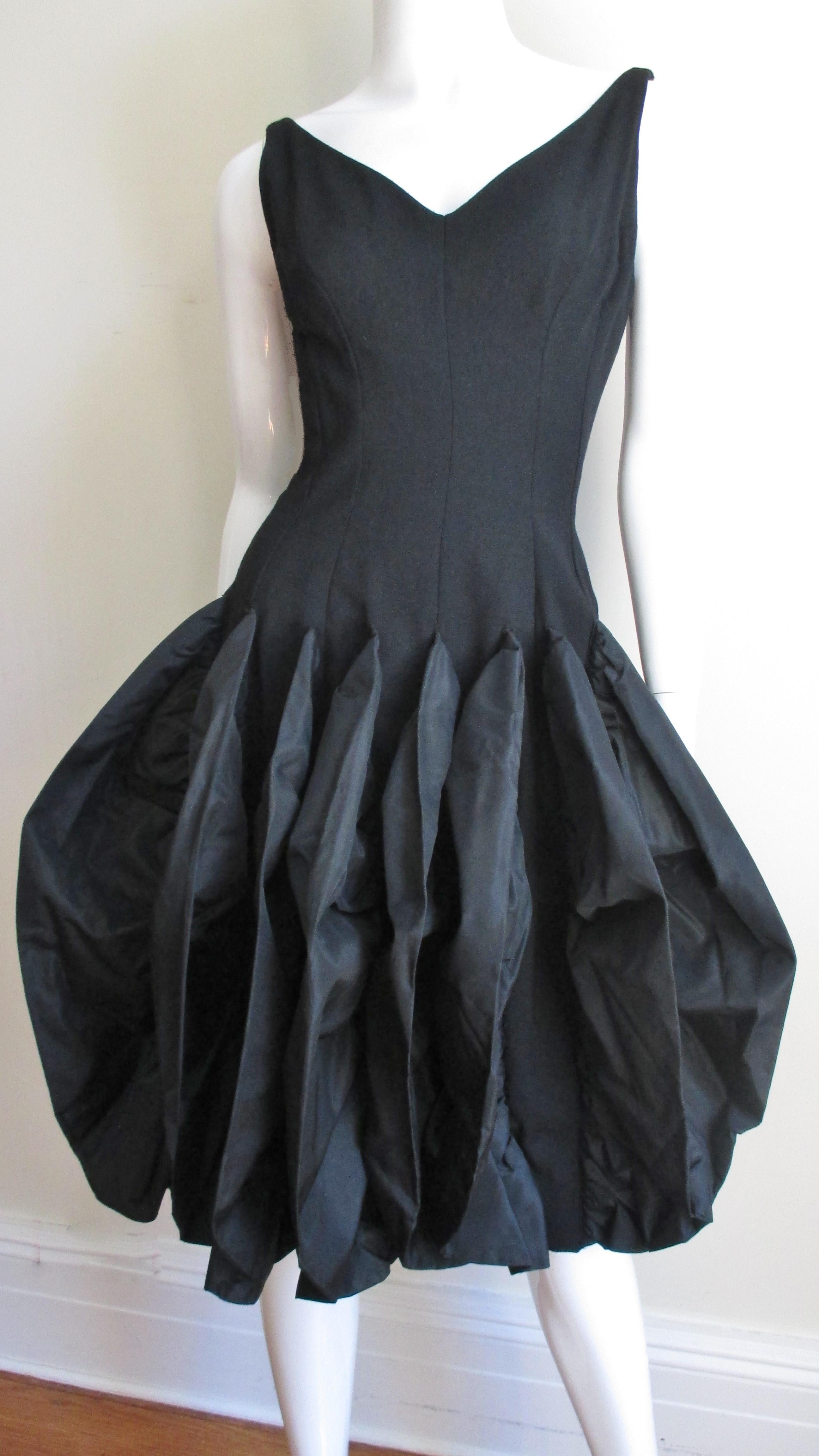 Black Betty Carol 1950s Sculptural Dress  For Sale