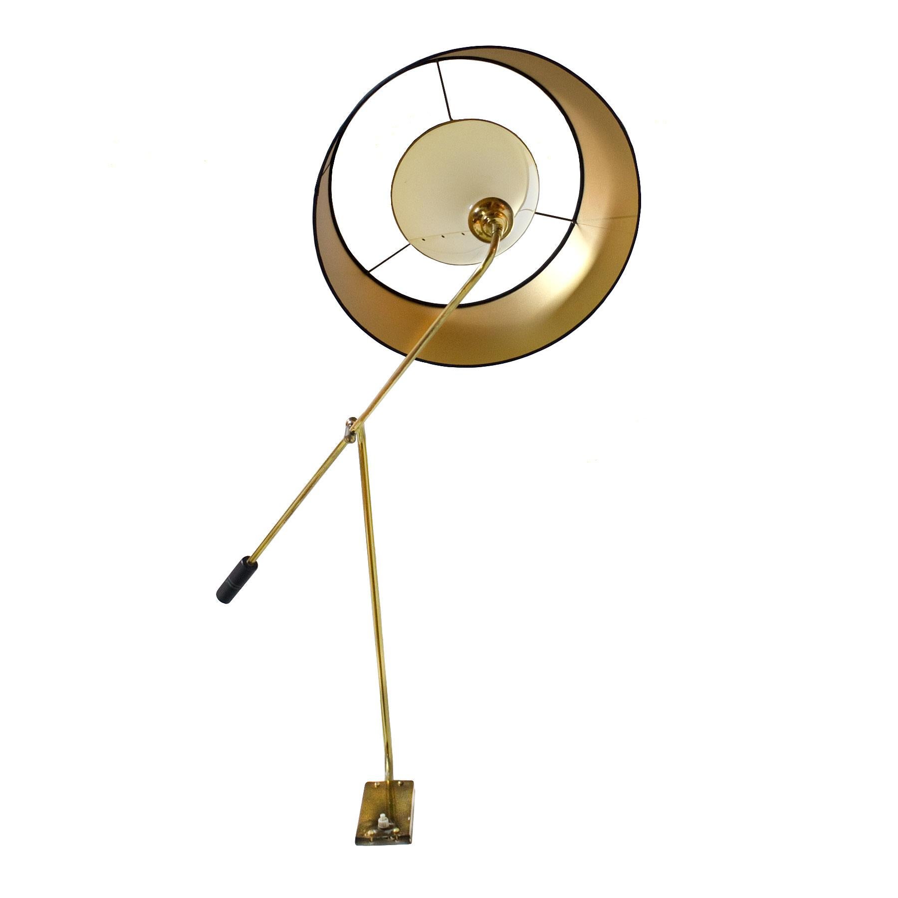 Big Mid-Century Modern Wall Light by Maison Lunel, Brass, Steel, Perspex -France In Good Condition For Sale In Girona, ES