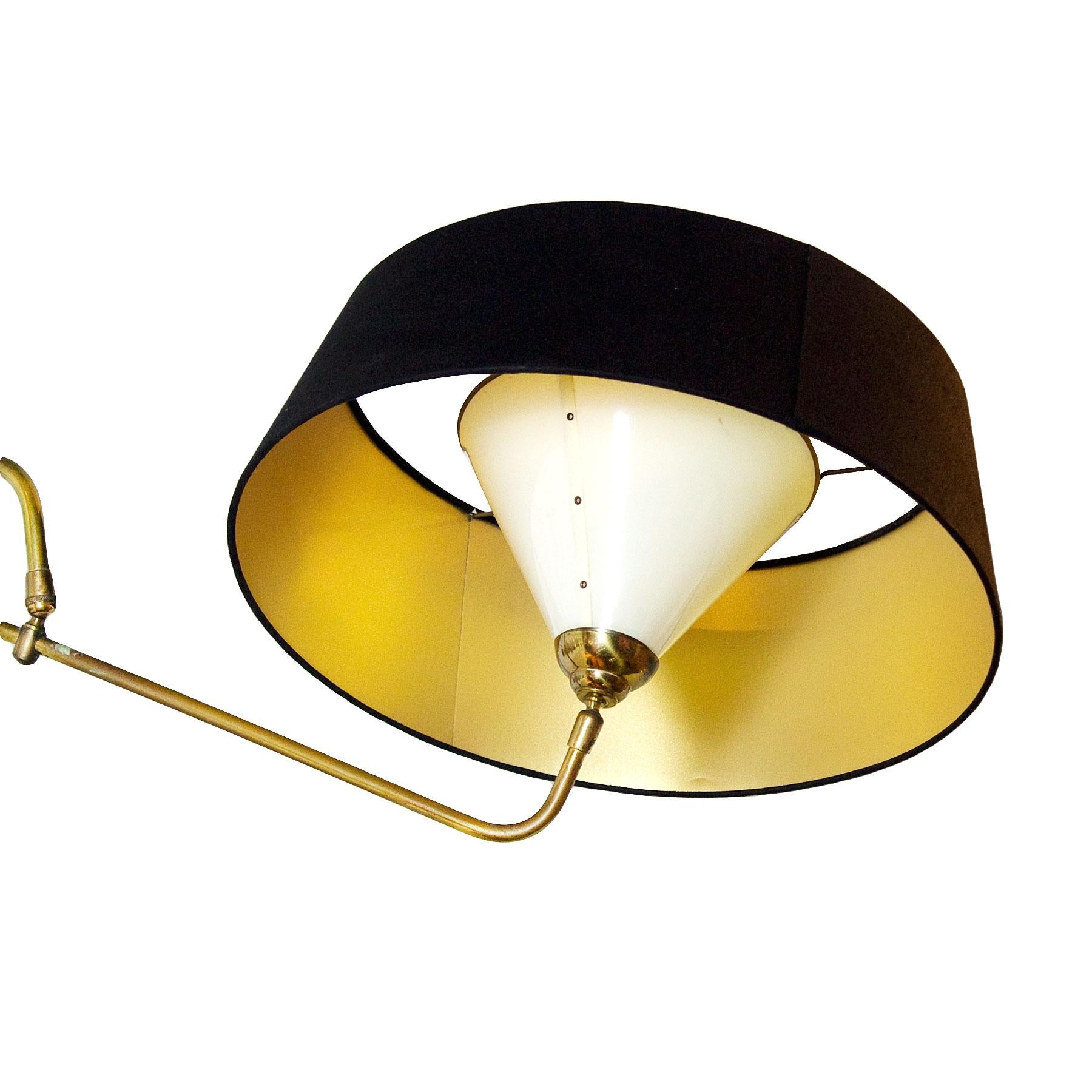 Mid-20th Century Big Mid-Century Modern Wall Light by Maison Lunel, Brass, Steel, Perspex -France For Sale