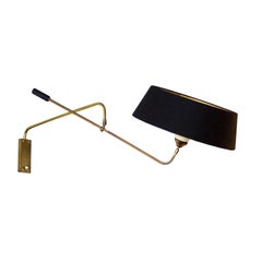 1950s Big Wall Light with by Maison Lunel, Brass, Steel, Perspex, France