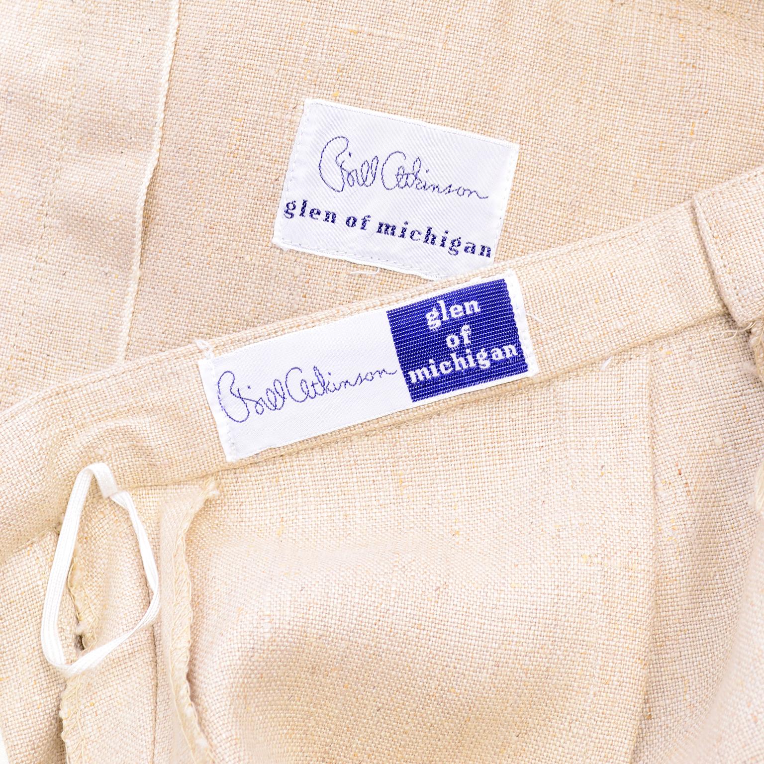 1950s Bill Atkinson Glen of Michigan Tan Linen Jacket & High Rise Shorts Suit 4