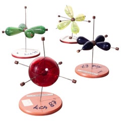 Vintage 1950s Biology Teaching Models Representing Cell Structure, Set of Four