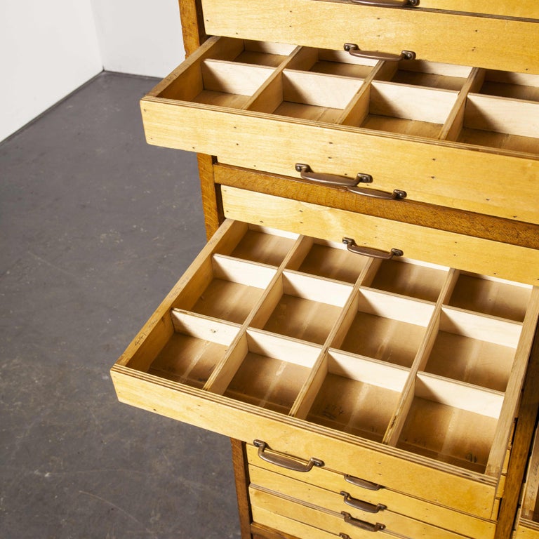 1950s Birch Fronted Sylko Cotton Haberdashery Storage Unit, Fifty