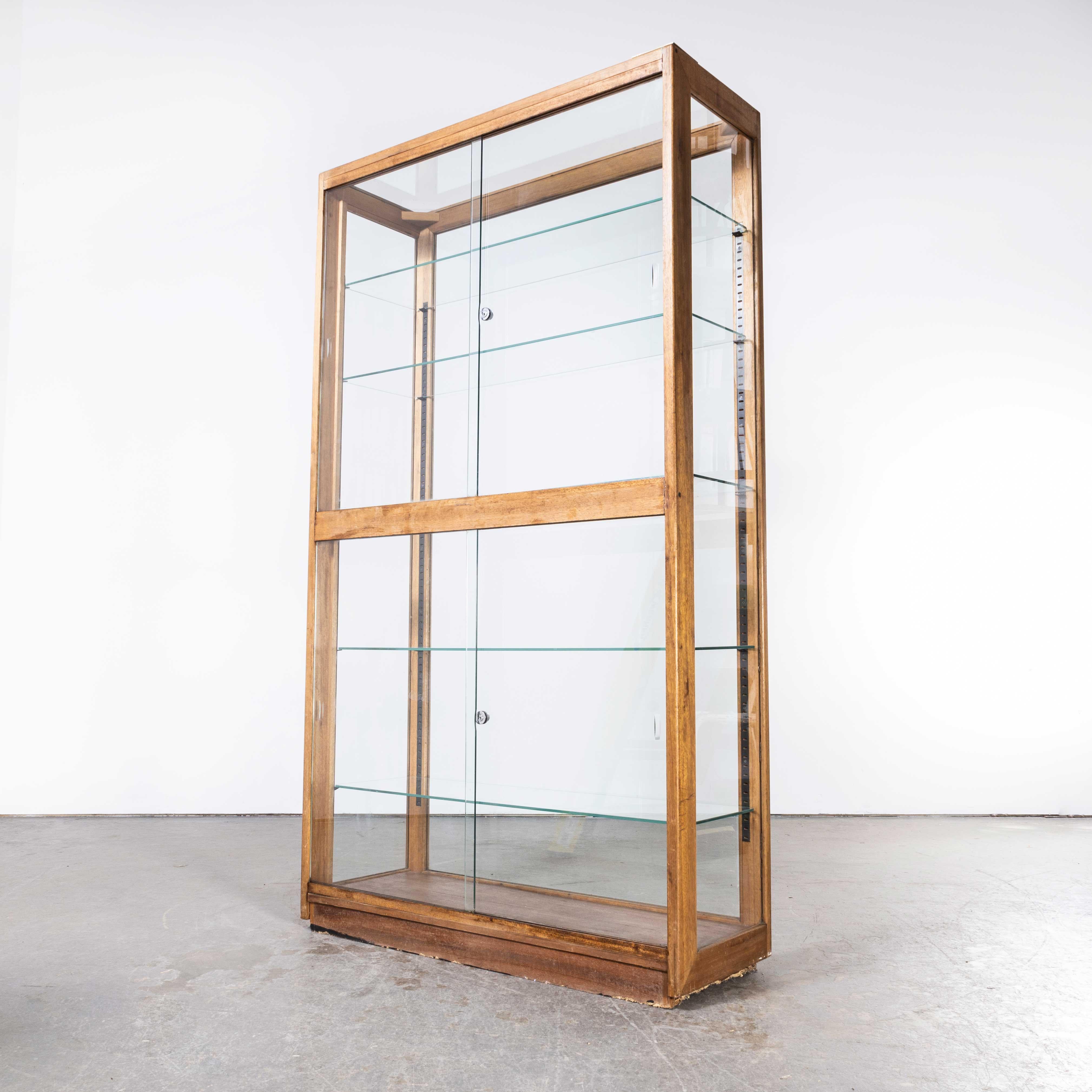 1950's Birch Glass Shop Display Cabinet - Belgian 6