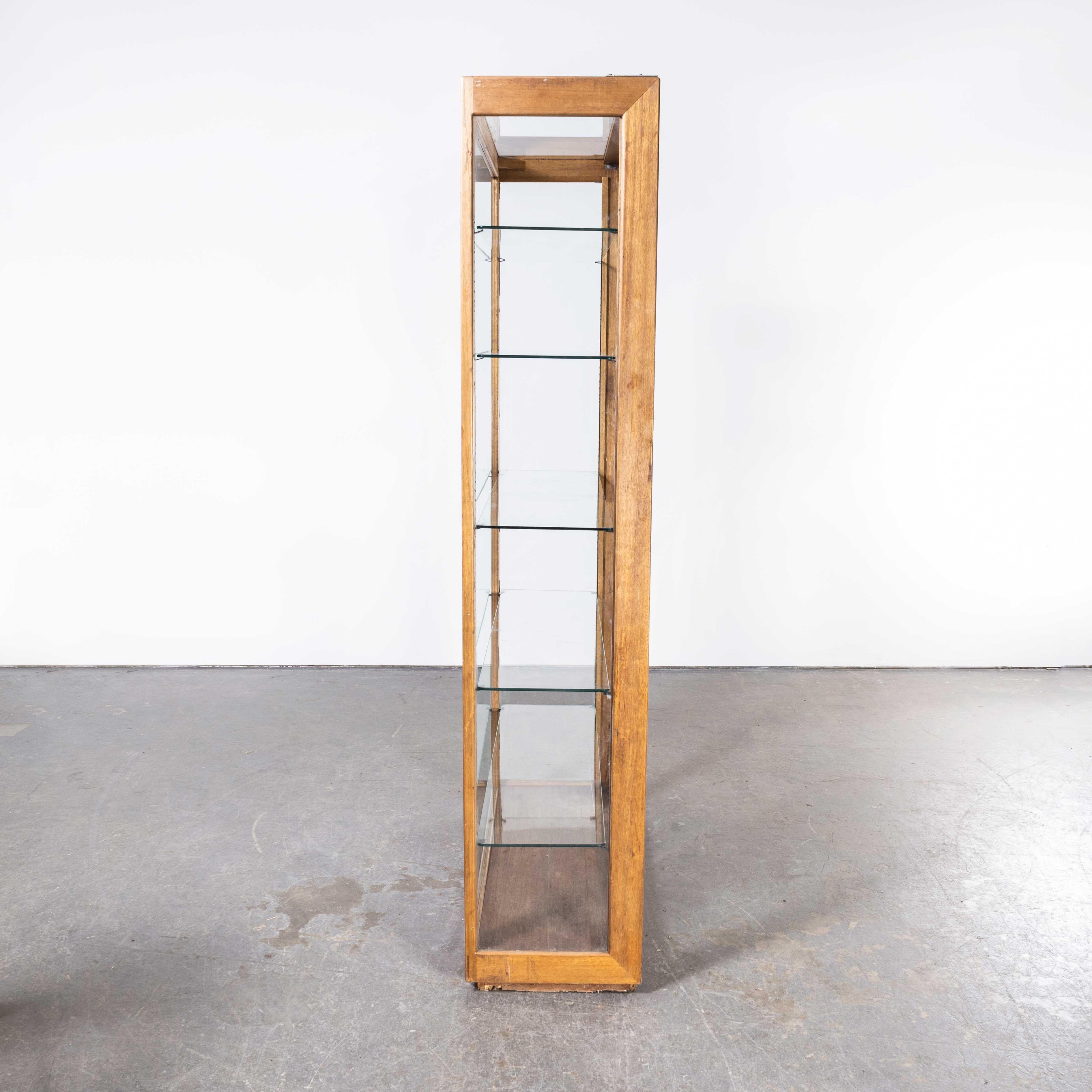 Mid-20th Century 1950's Birch Glass Shop Display Cabinet - Belgian