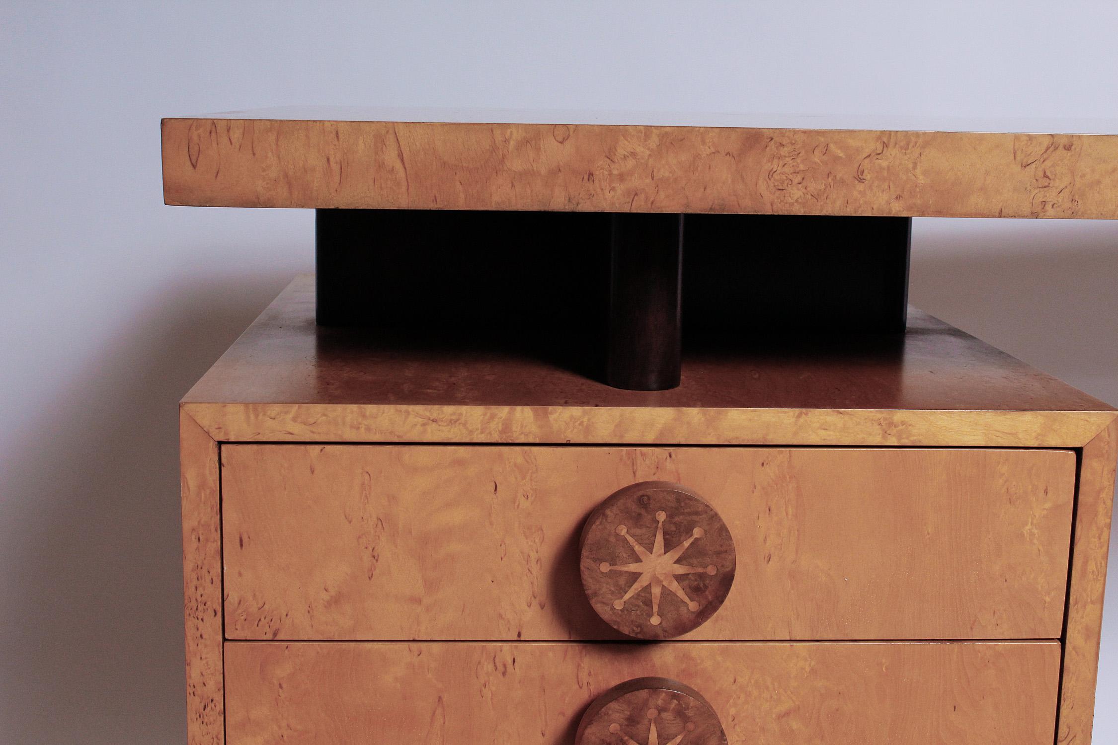 1950s Birdseye Maple Desk by Andrew Szoeke 2