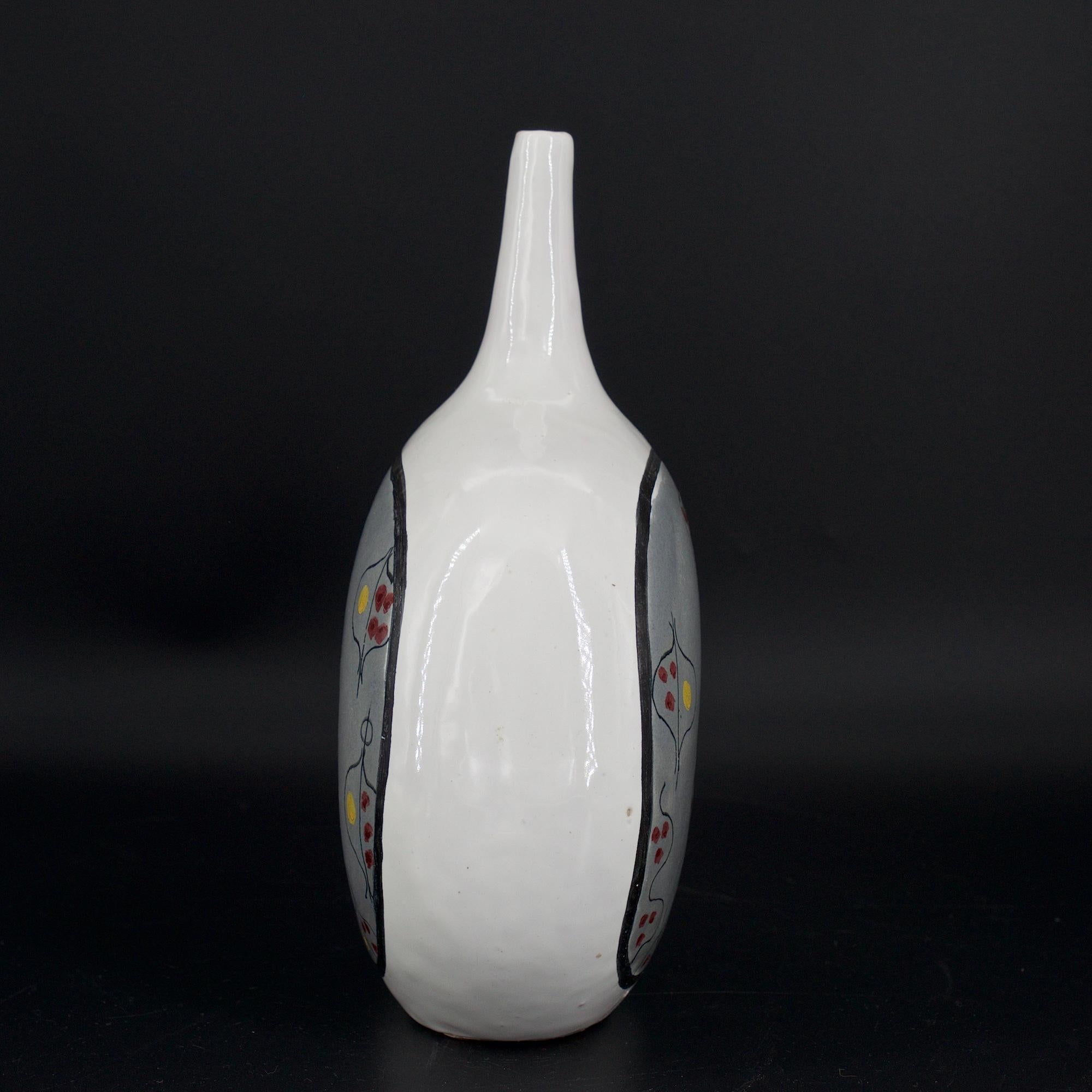 Italienische Studio-Vase aus den 1950er Jahren, organische abstrakte Zeichnung, Bitossi Raymor im Zustand „Gut“ im Angebot in Hyattsville, MD