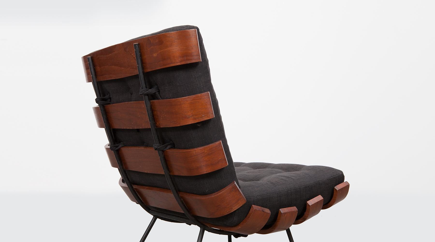 1950s Black and Brown Lounge Chair by Martin Eisler and Carlo Hauner 2