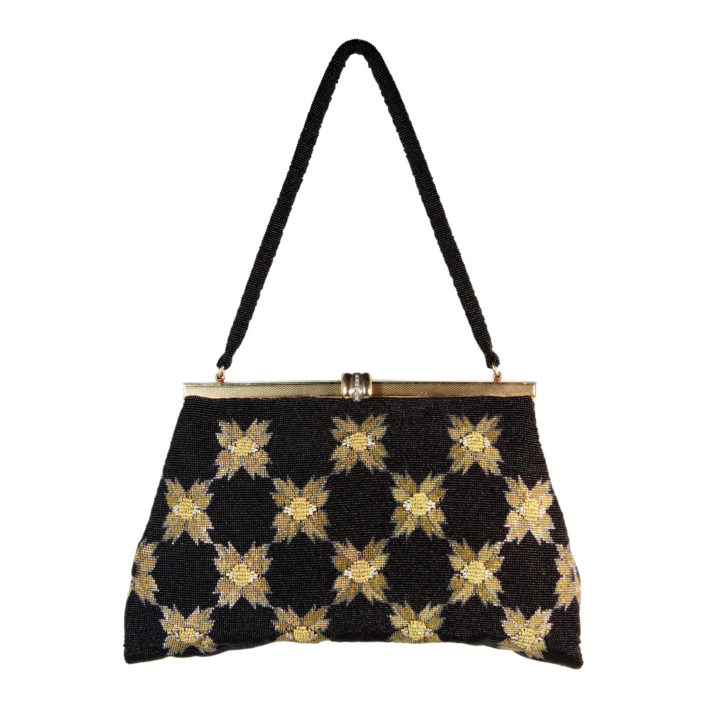 Lewis Vintage 1960s Black Colorful Floral Chenille Carpet Handbag –  Amarcord Vintage Fashion