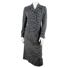 Vintage 1950s Black and Grey Flecked Suit