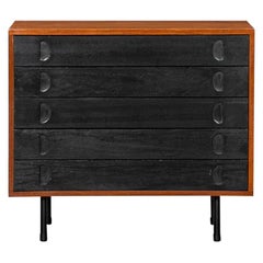 1950s Black and Teak Sideboard by Franco Campo and Carlo Graffi