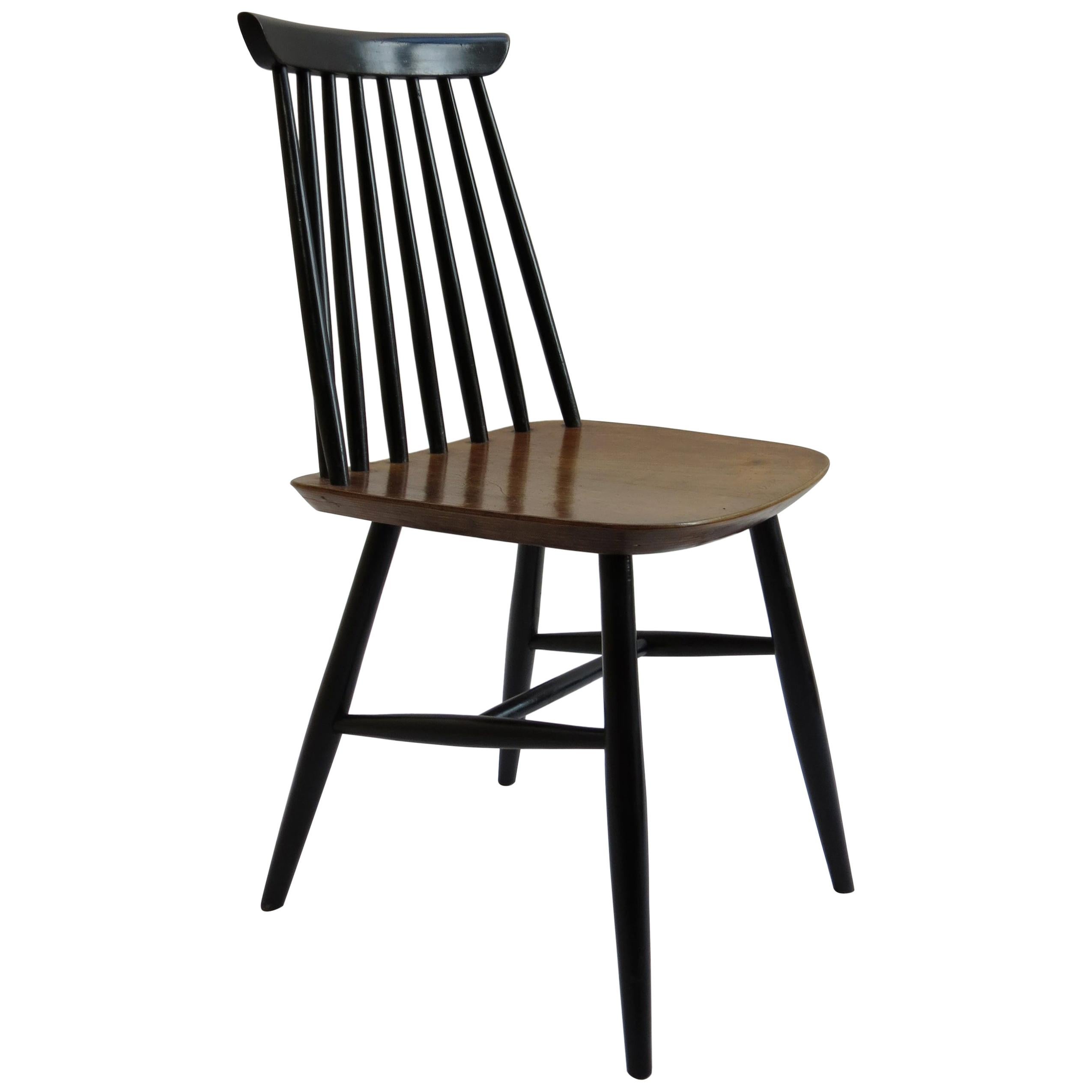 1950s Black and Walnut Dining Chair in the Style of Imari Tapiovaara